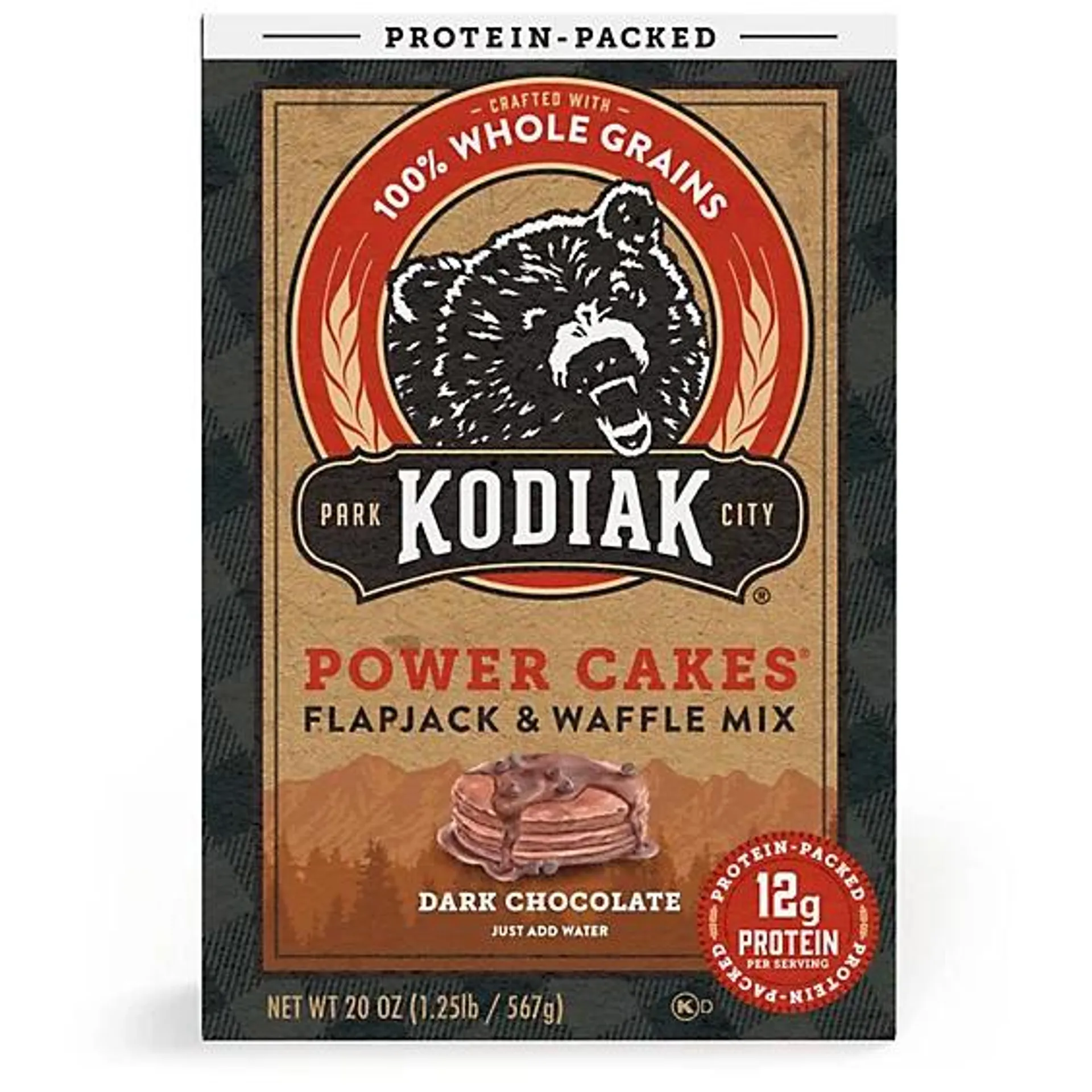 Kodiak Dark Chocolate Flapjack & Waffle Mix Box - 18 Oz