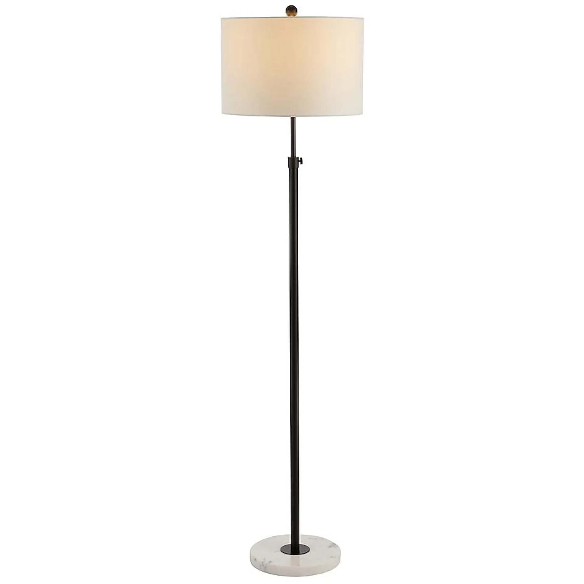 JONATHAN Y June Metal/Marble Adjustable Modern Glam 66-in Oil Rubbed Bronze Shaded Floor Lamp