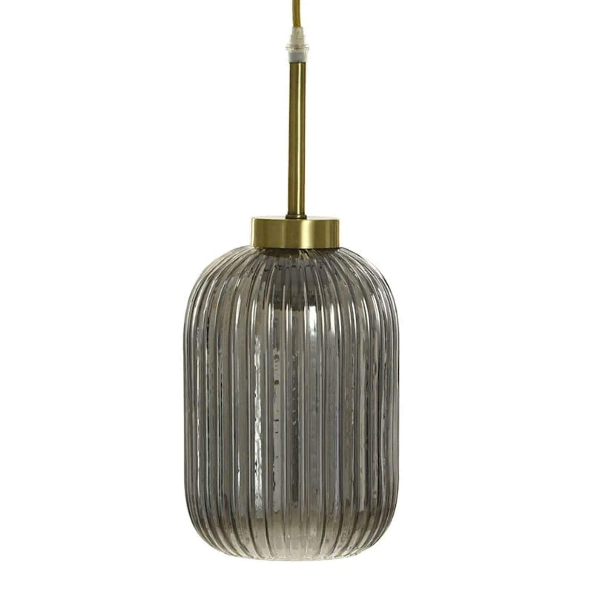 Metallic Glass Ribbed Hardwire Pendant Light, 8"