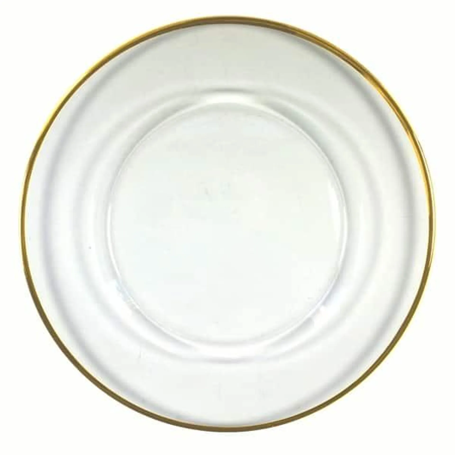 GILT 24K Gold Rim Glass Charger Plate - 13"