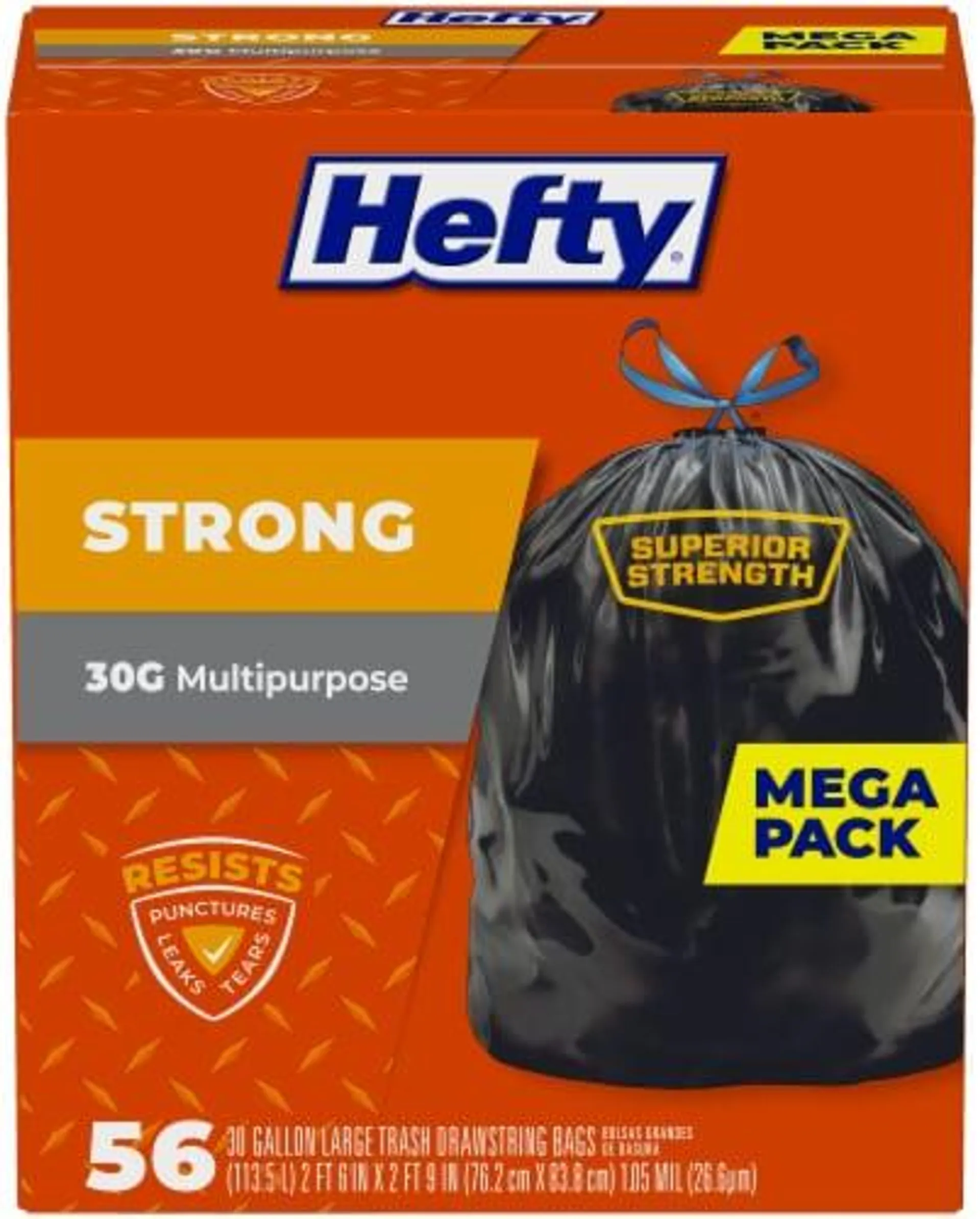 Hefty® Strong Multipurpose 30-Gallon Large Drawstring Trash Bags Mega Pack