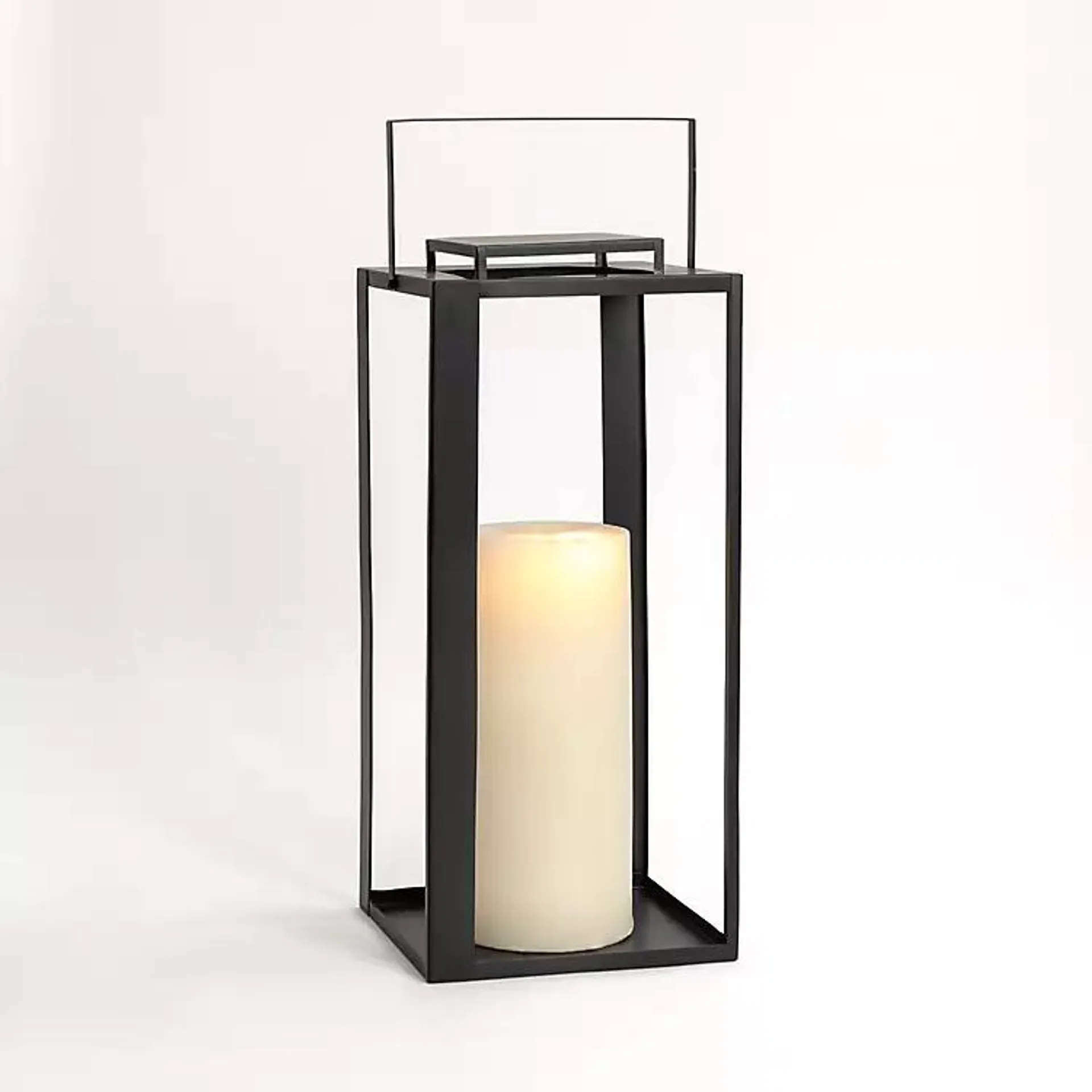 Black Metal Harlow Lantern, 24 in.