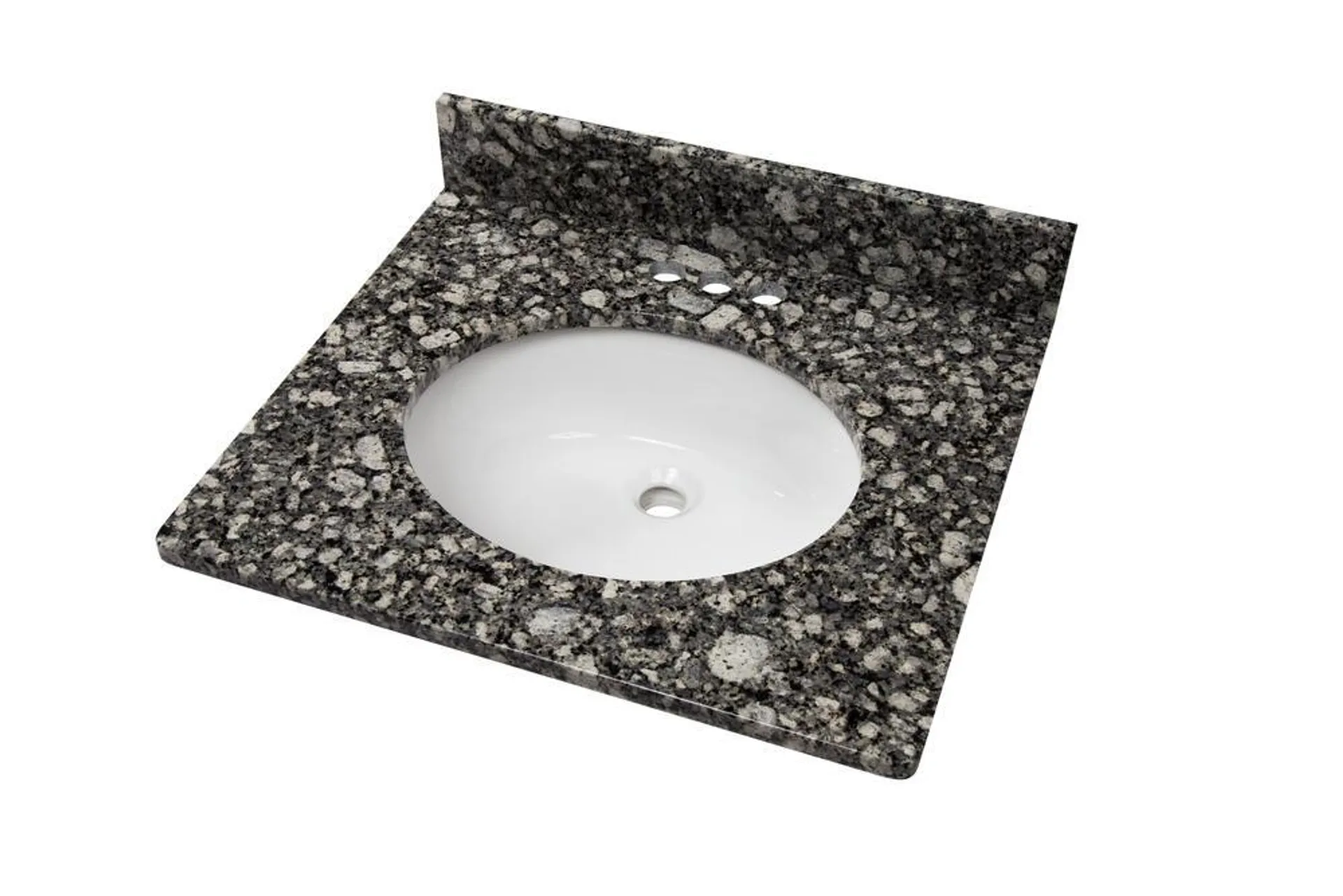 Tuscany® 25"W x 22"D Ice Diamond Granite Vanity Top with Oval Undermount Bowl