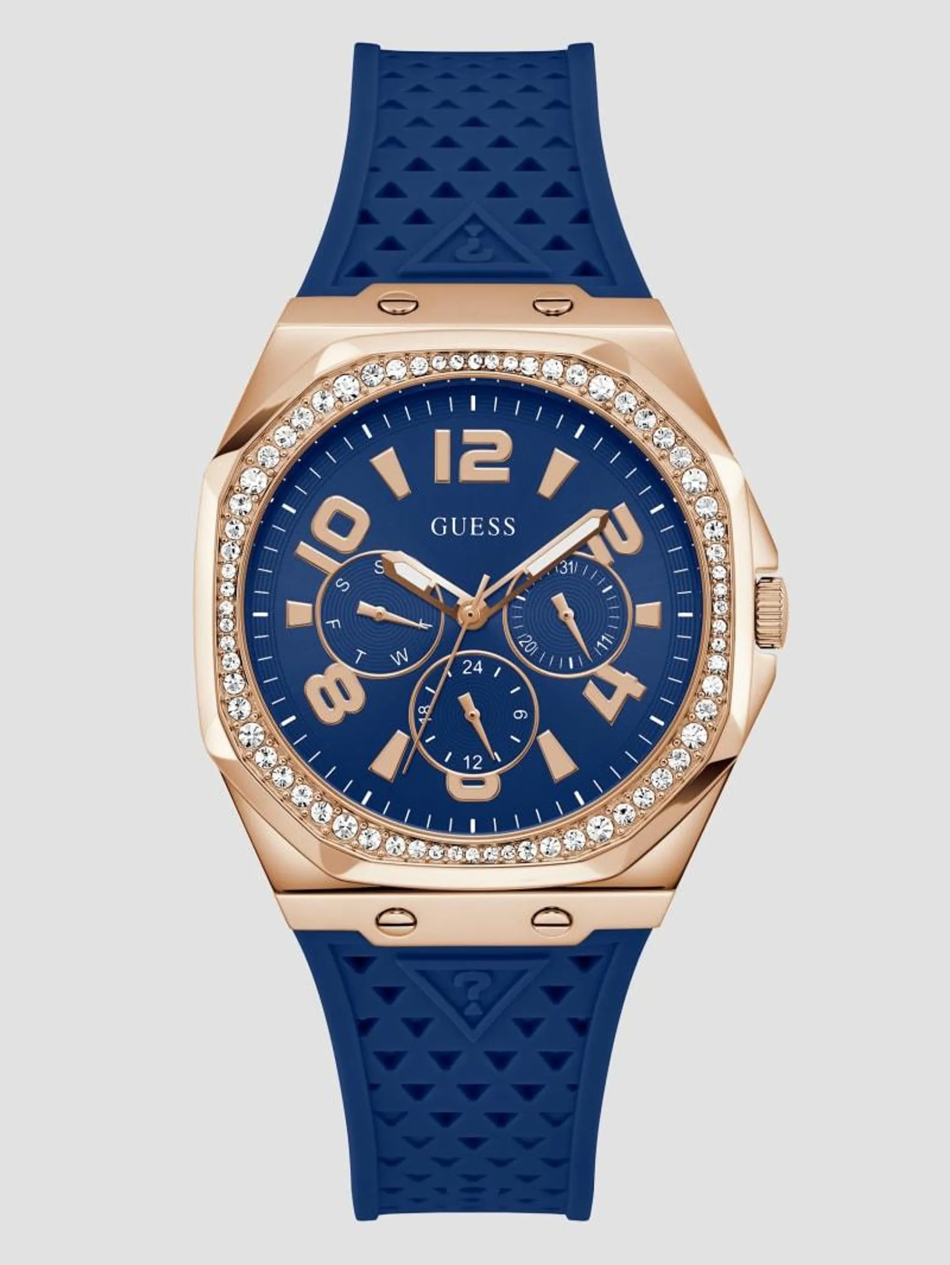 Blue Silicon Multifunction Watch