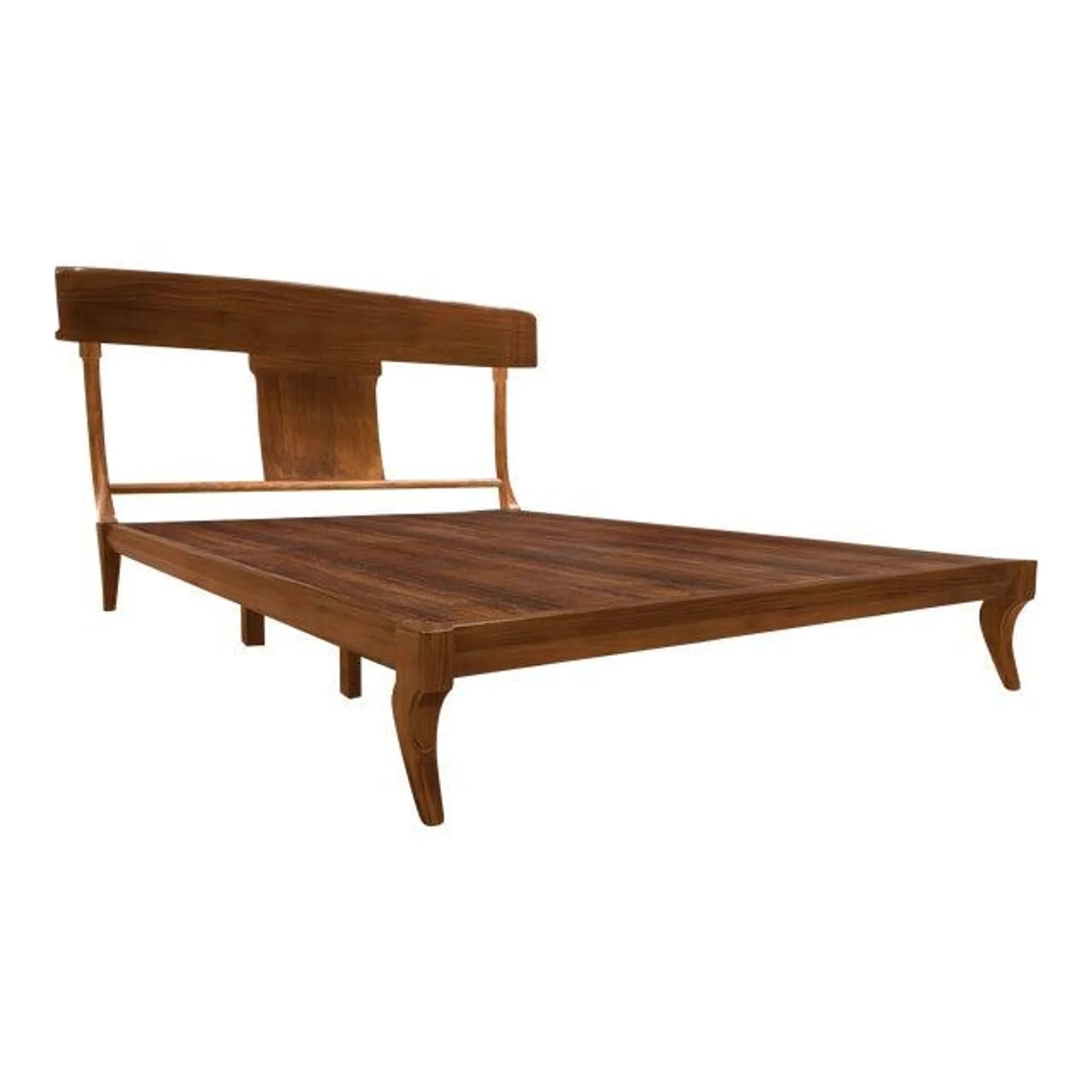 Mid Century Modern Klismos Style Walnut Queen Bedframe