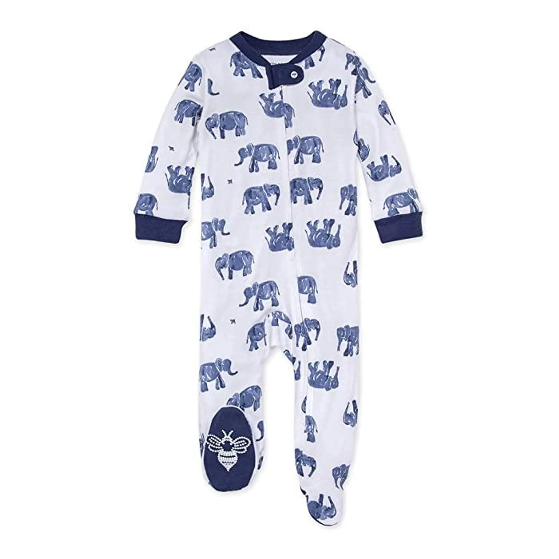 Burt's Bees Baby Wandering Elephants One-Piece Romper Jumpsuit