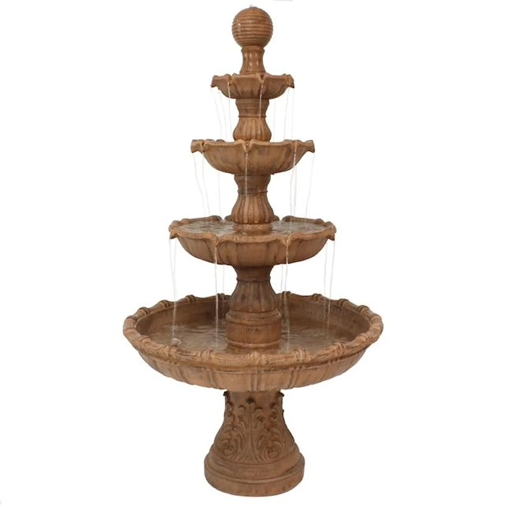 Sunnydaze Decor 80-in H Fiberglass Tiered Outdoor Fountain Pump Included