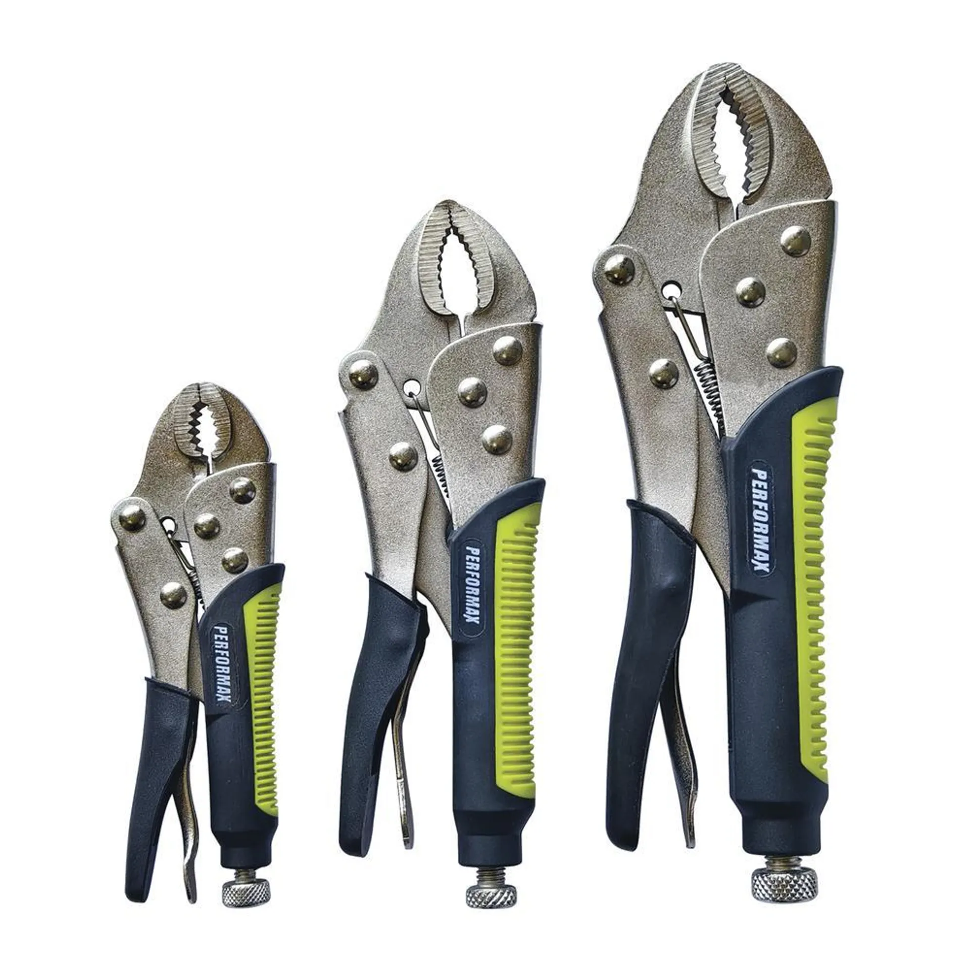 Performax® Curved Jaw Locking Pliers Set - 3 Piece