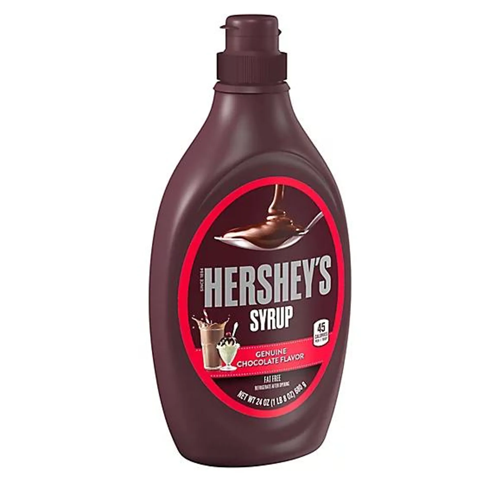 HERSHEY'S Genuine Chocolate Flavor Syrup Bottle - 24 Oz