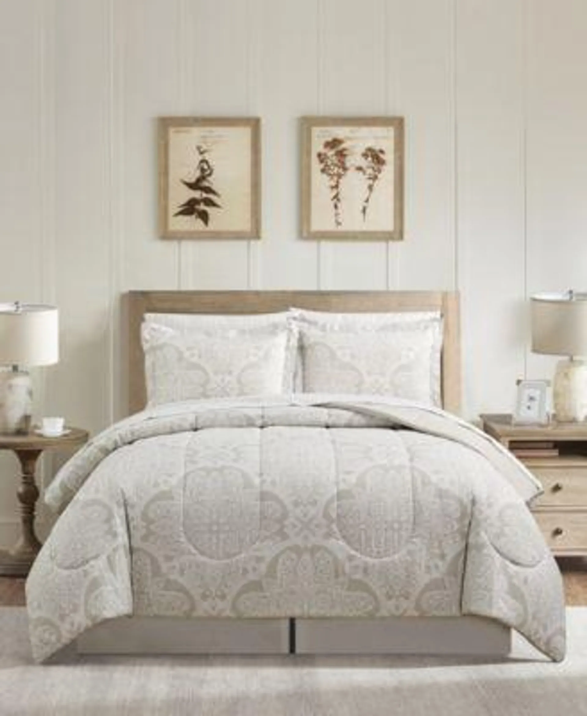 Neutral Damask 8-Pc. Comforter Set