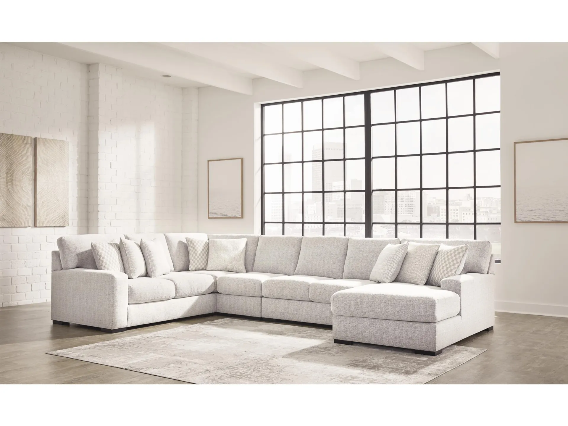 Larce 5-Piece Performance Fabric Sectional with Chaise