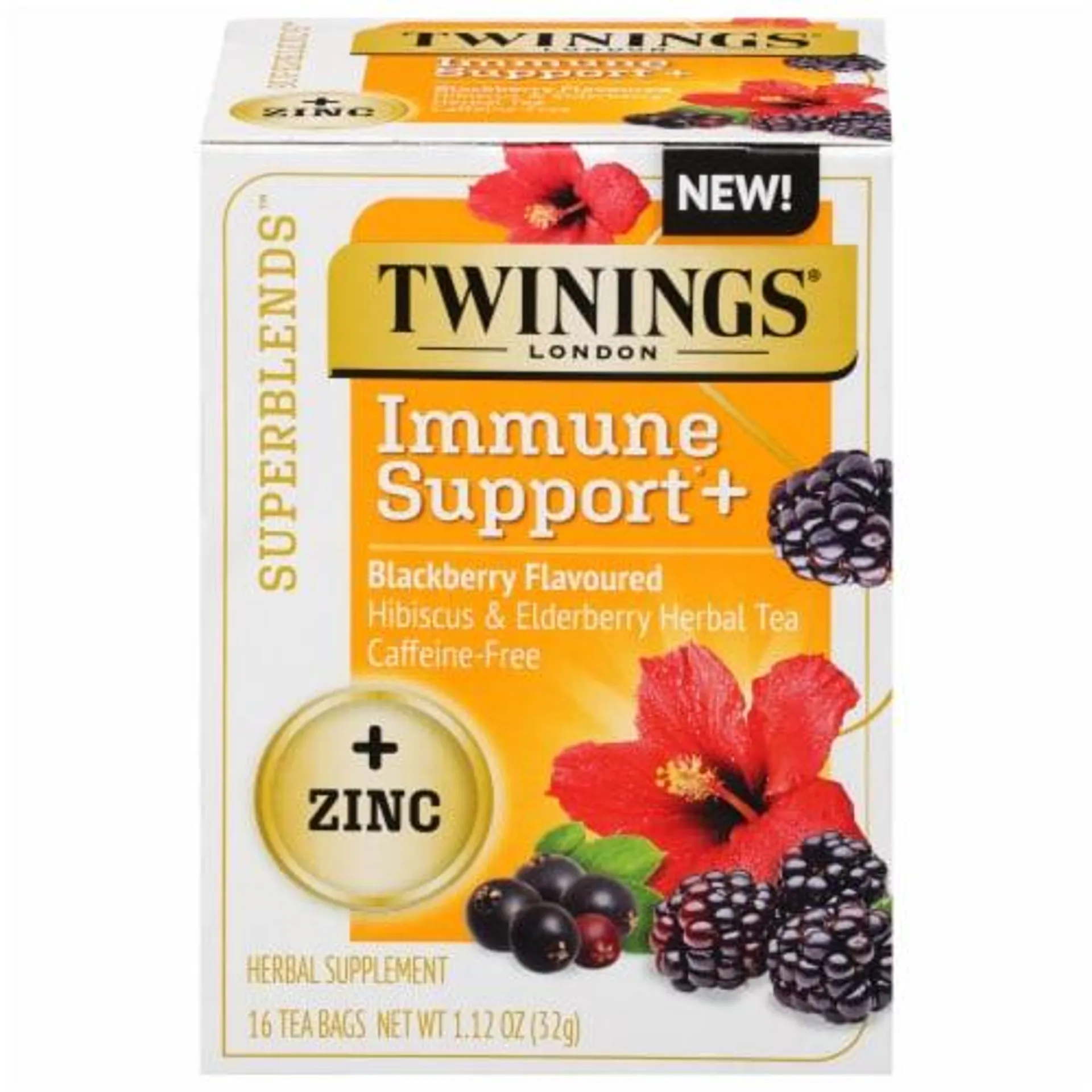 Twinings® Londin Immue Support+ Blackberry Flavored Tea Bags