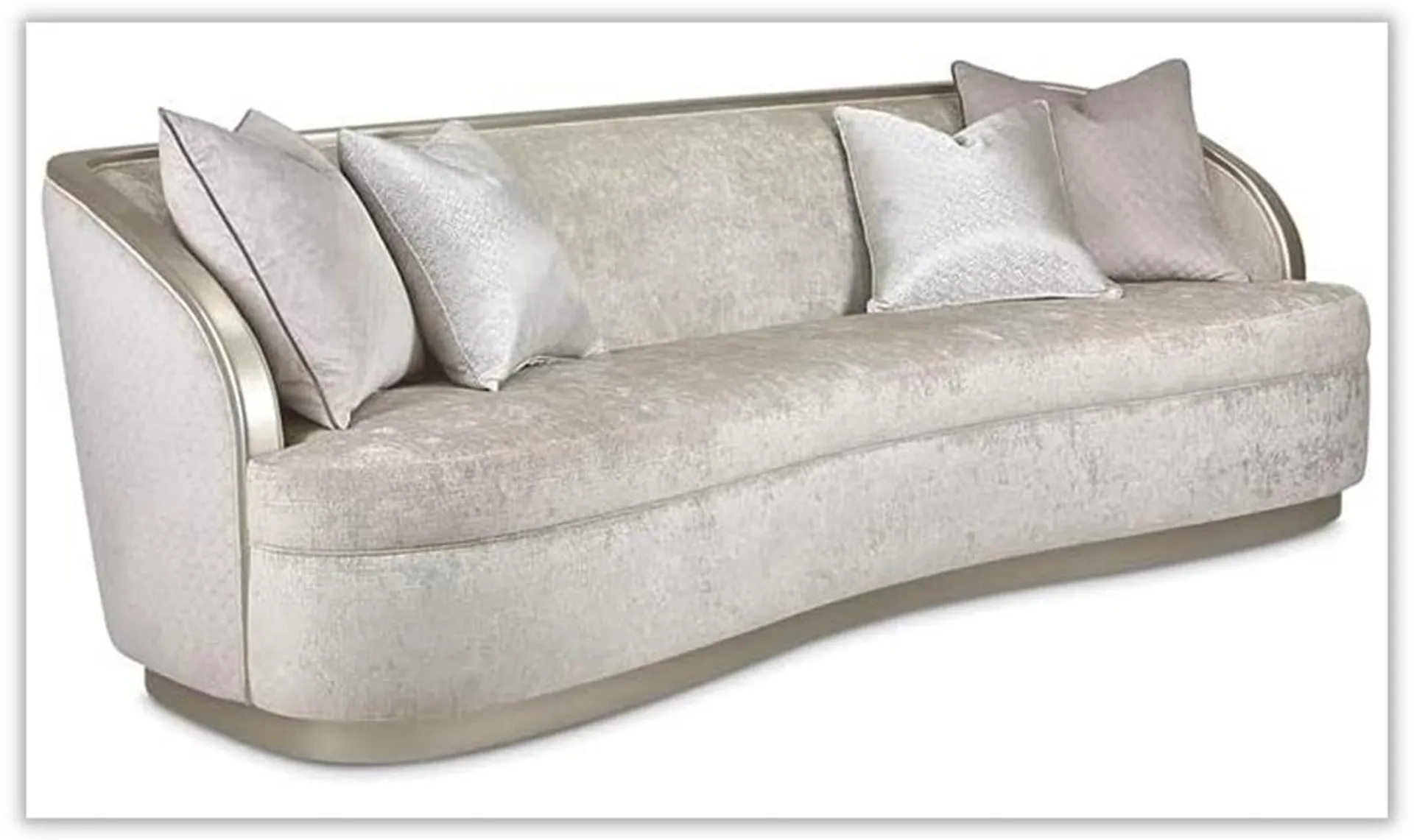 AICO Lanna 2-Seater Silver Mist Fabric Mansion Sofa