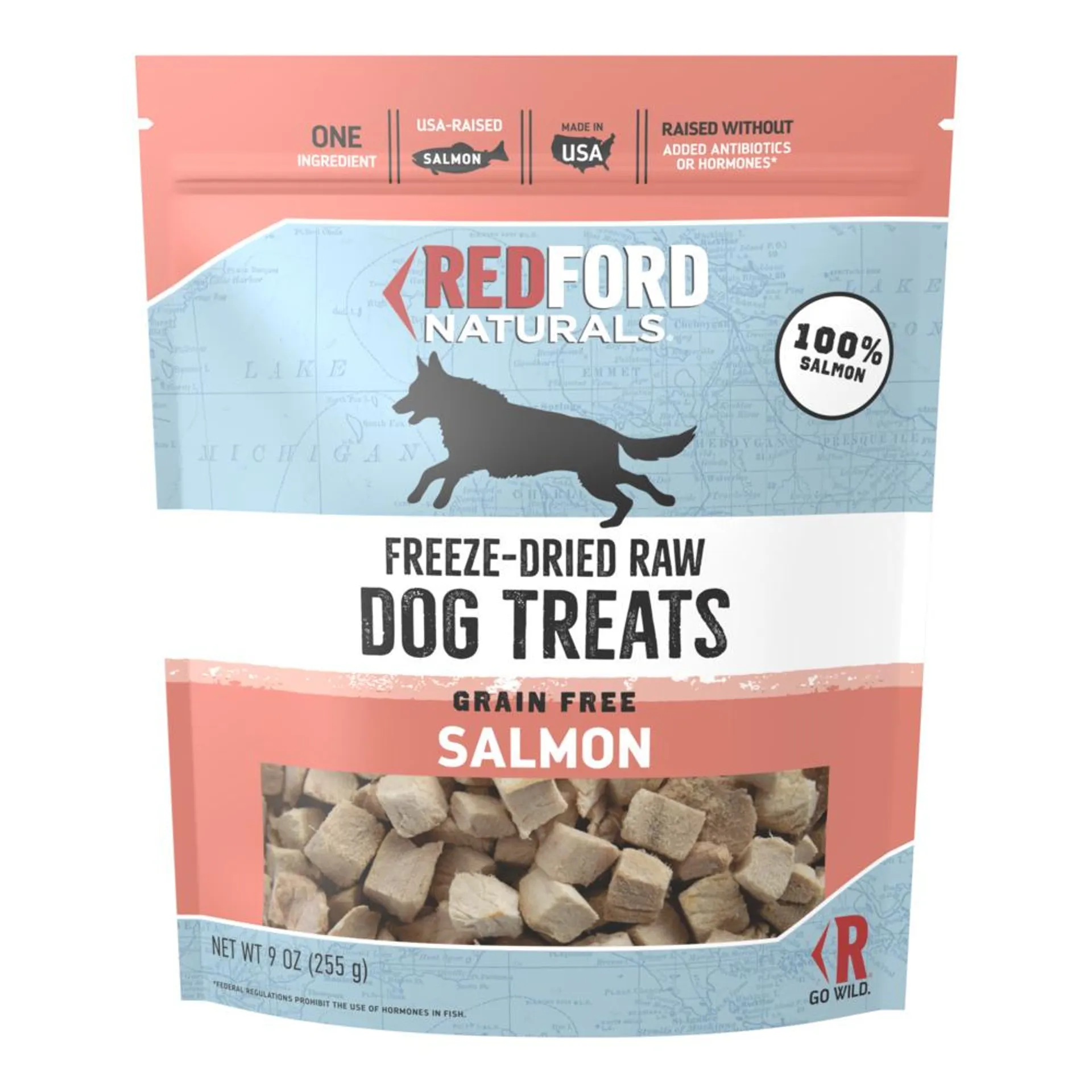 Redford Naturals Freeze-Dried Raw Grain Free Dog Treats, Salmon, 9 Ounces