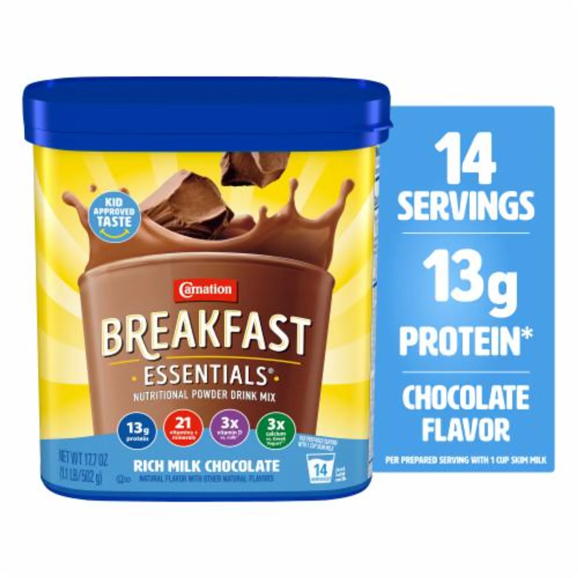 Carnation Breakfast Essentials Powder Breakfast Drink Mix Chocolate Shake Canister