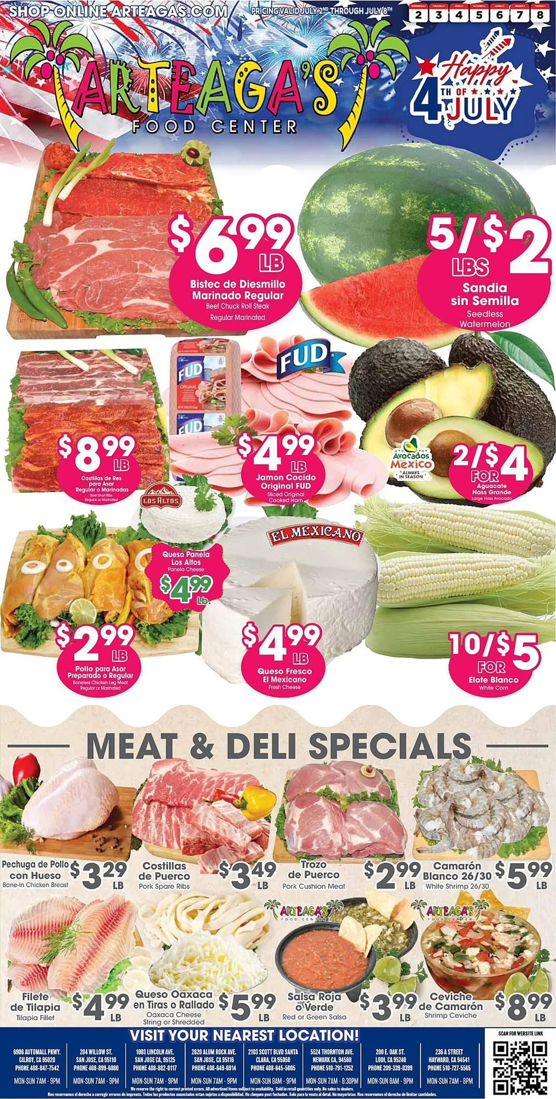 Weekly ad Arteagas Food Center Weekly Ad from July 2 to July 8 2025 - Page 1