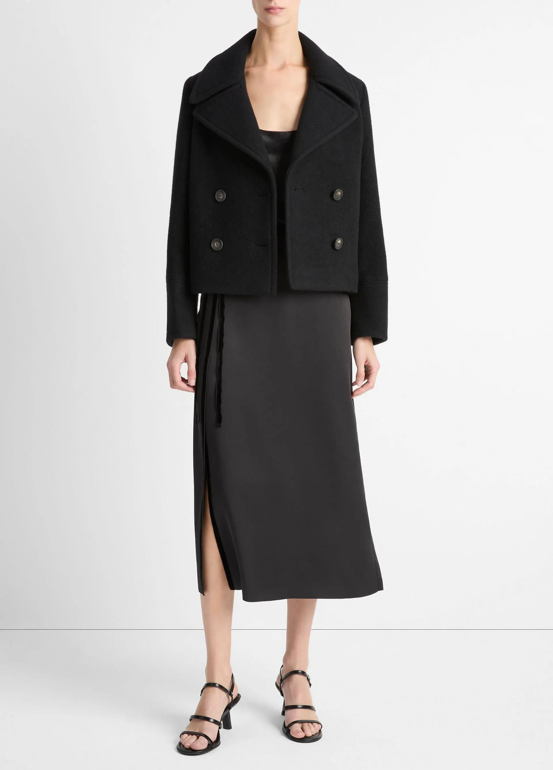 Italian Wool Cropped Peacoat