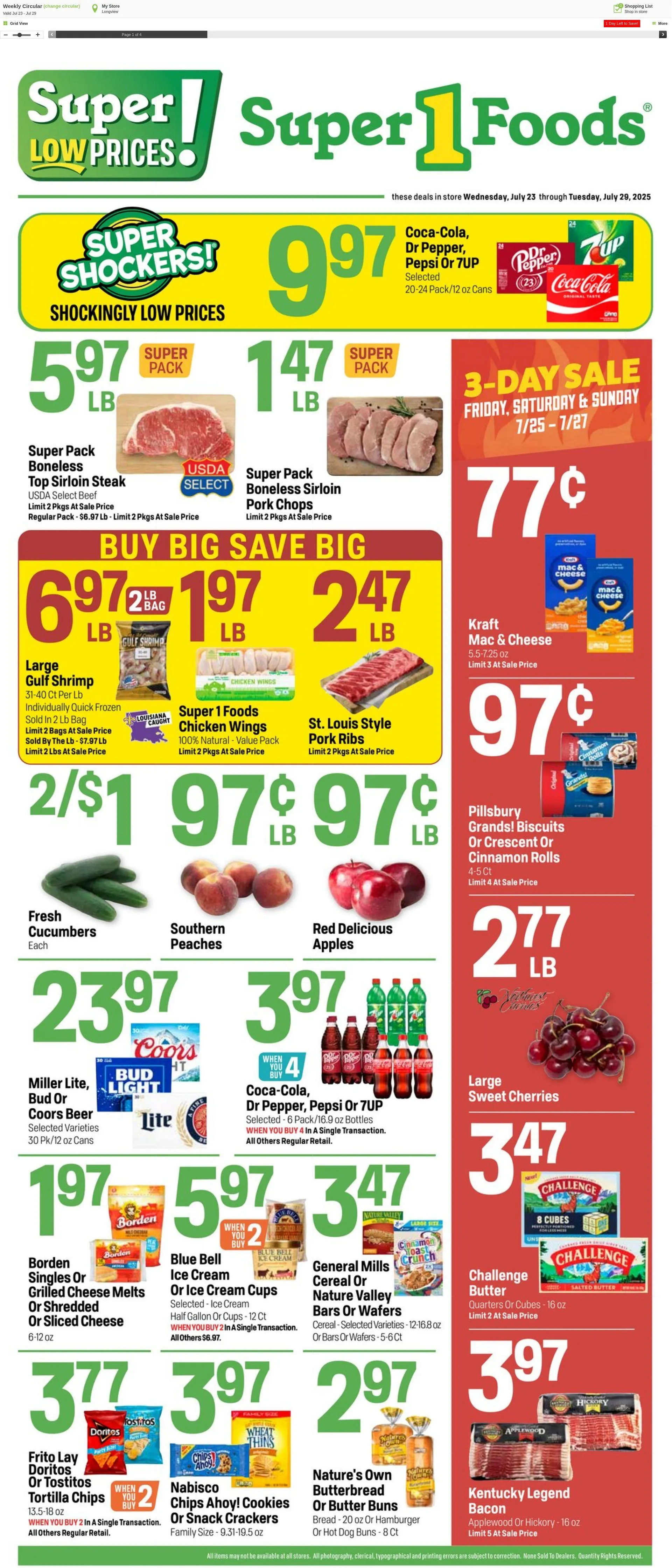 Weekly ad Super1Foods from July 30 to August 5 2025 - Page 1