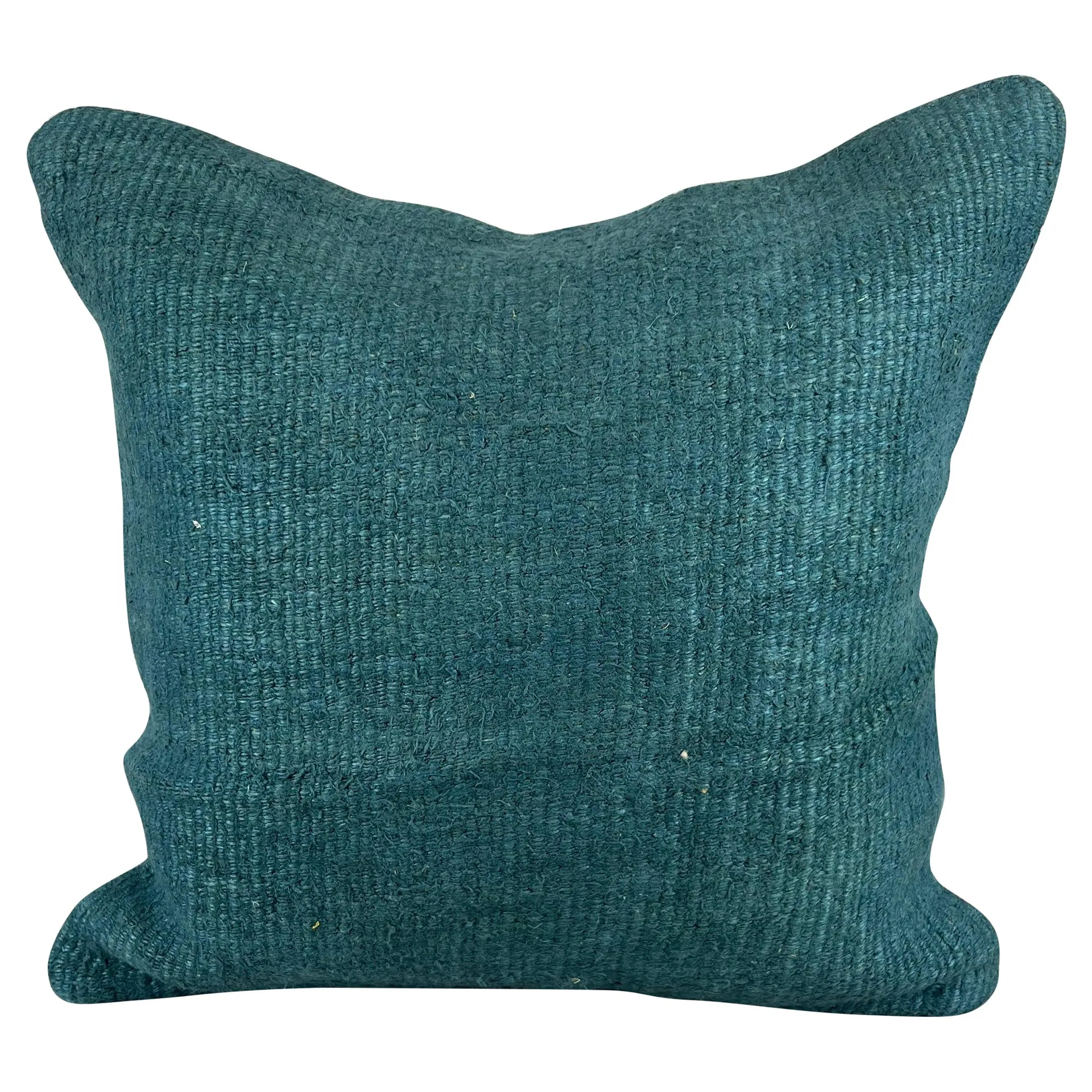 20 x 20 Hemp Pillow Turkish Cushion Natural Blue Pillow Cushion Cover #6432