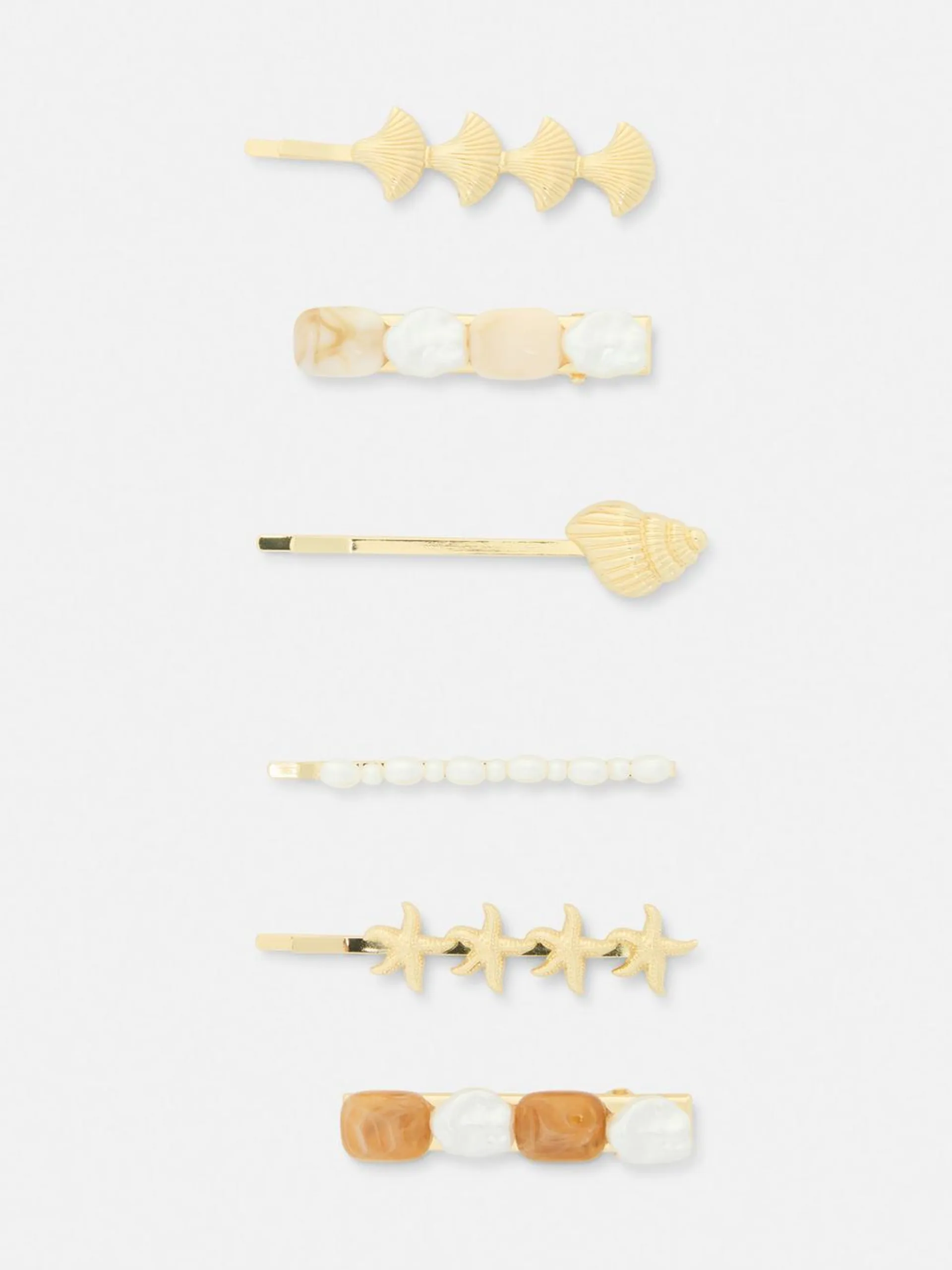 6-Pack Seashell Hair Clips