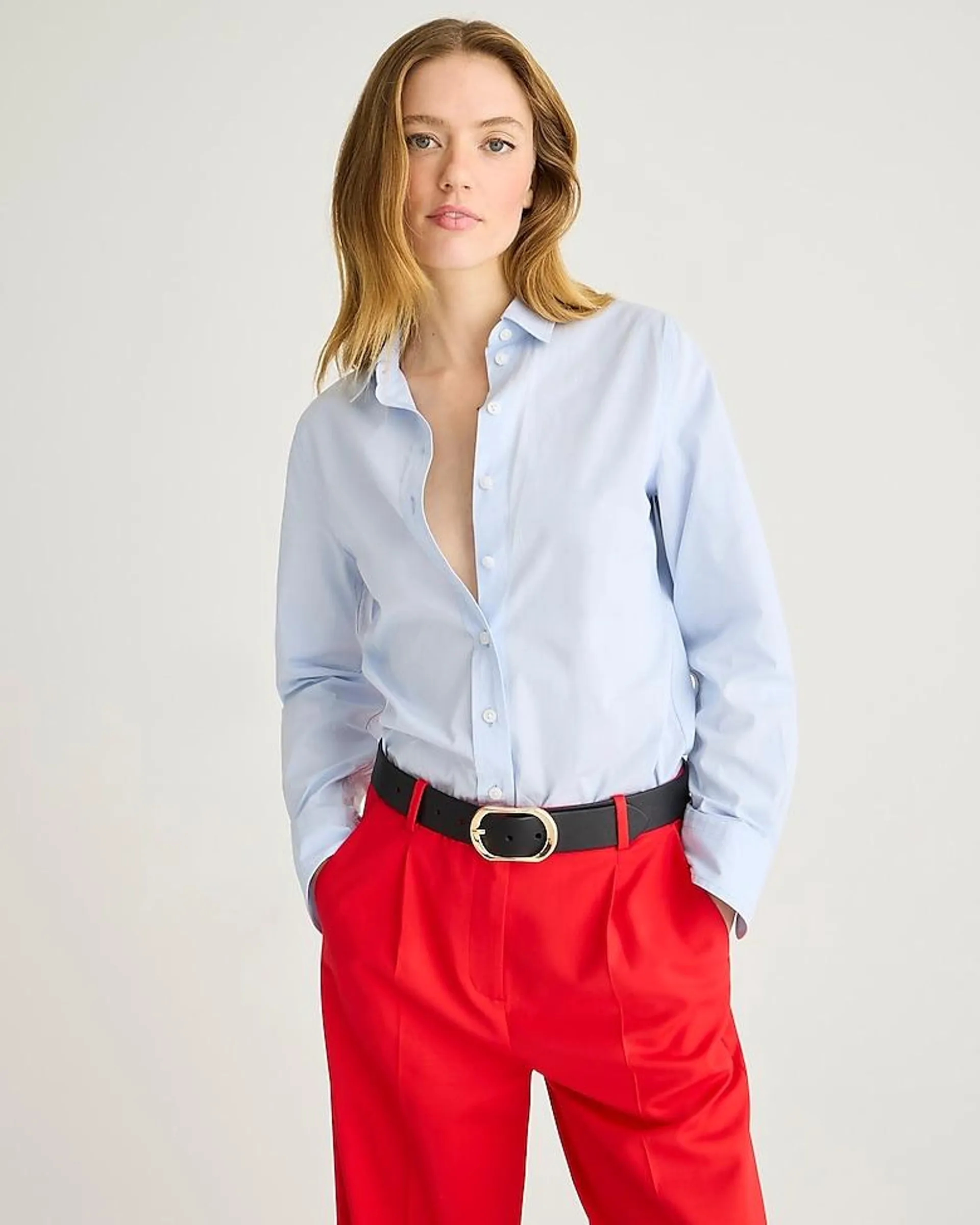 Wren slim shirt in stretch cotton poplin