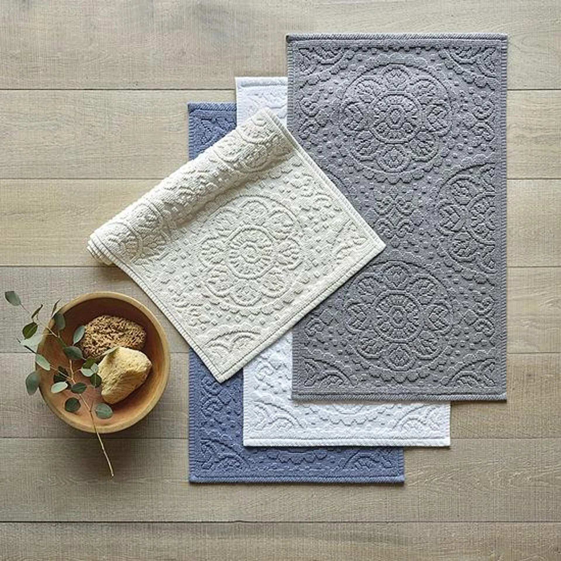 Linden Street Organic Cotton Sculpted Bath Mat