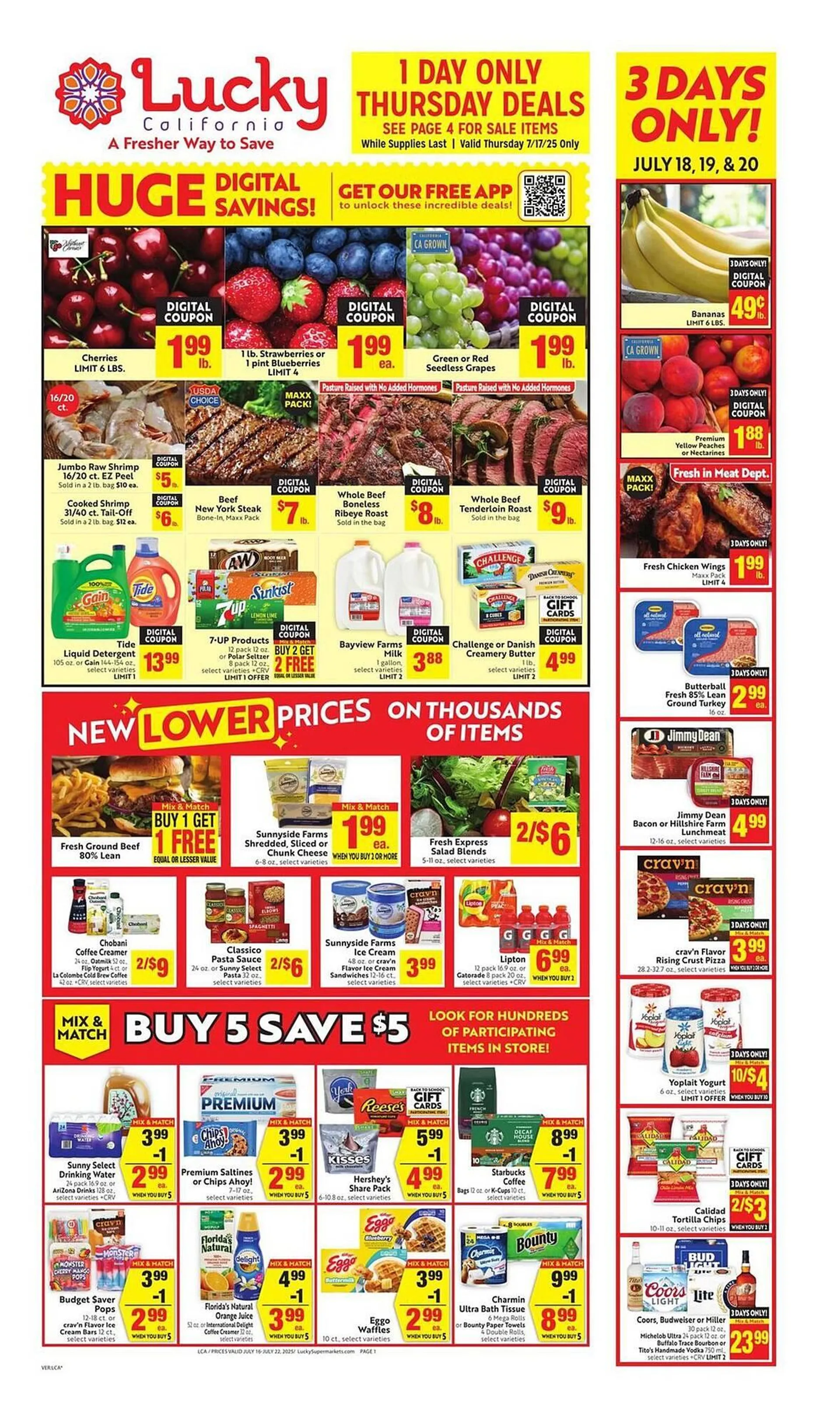 Weekly ad Lucky Supermarkets Weekly Ad from July 17 to July 22 2025 - Page 1