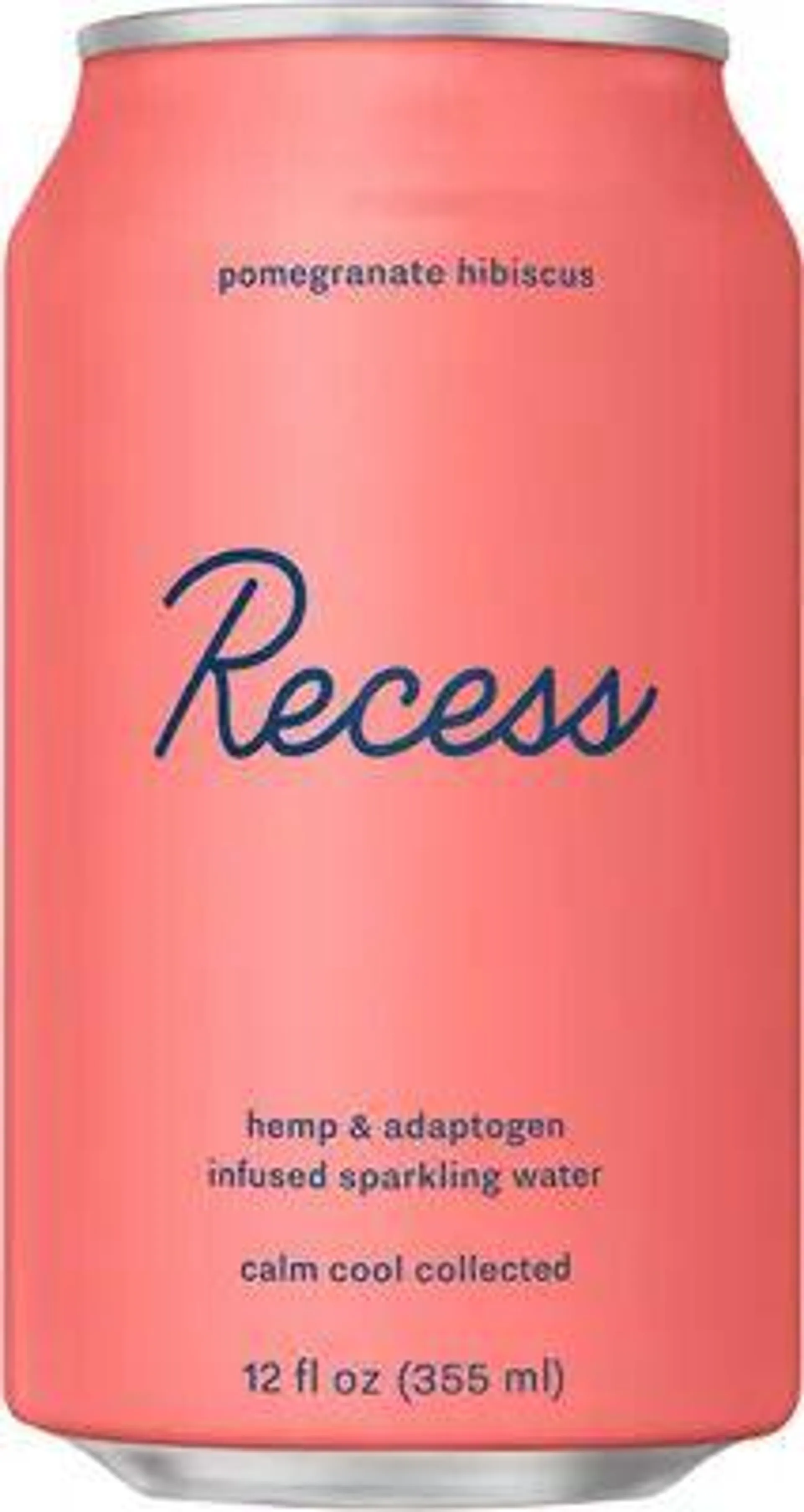 Recess Pomegranate Hibiscus Sparkling Water Infused with Hemp