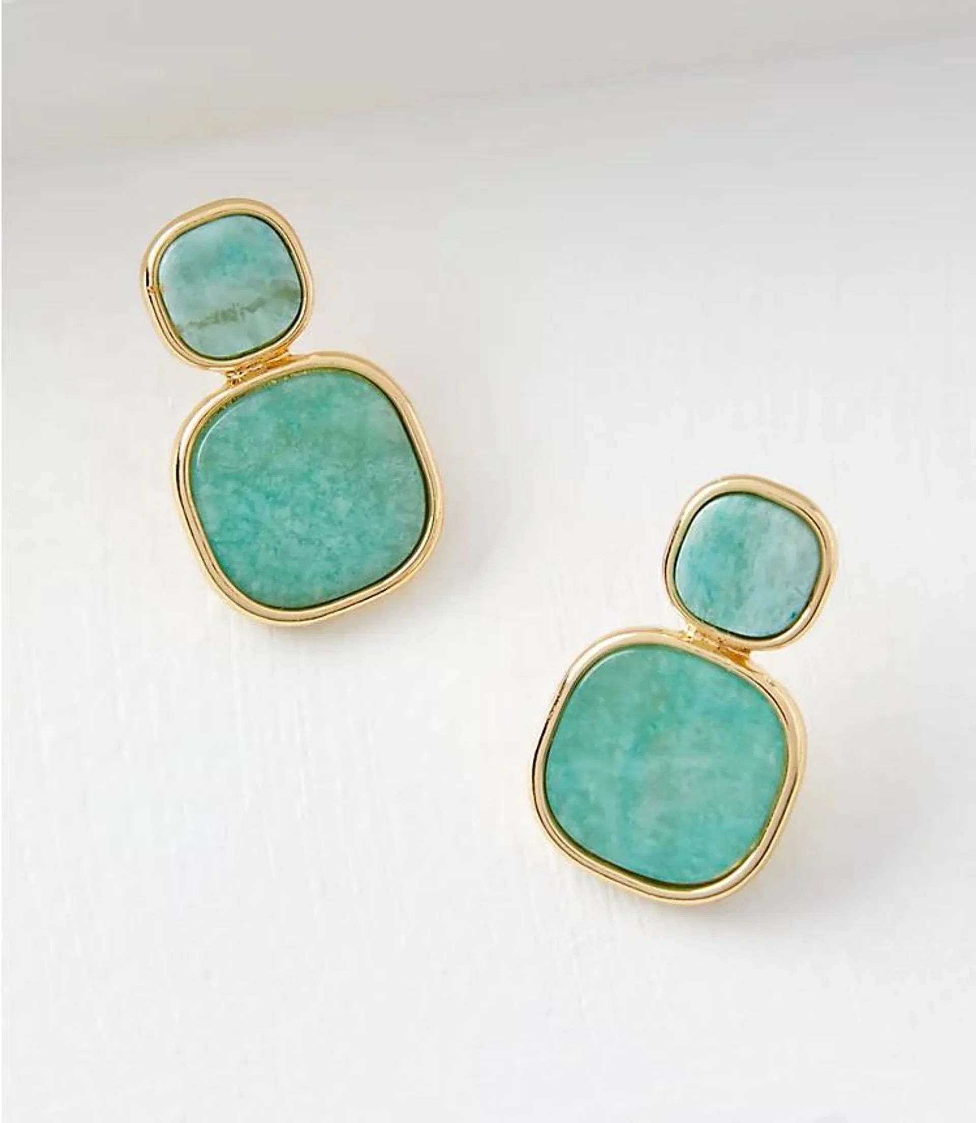 Rounded Square Drop Earrings