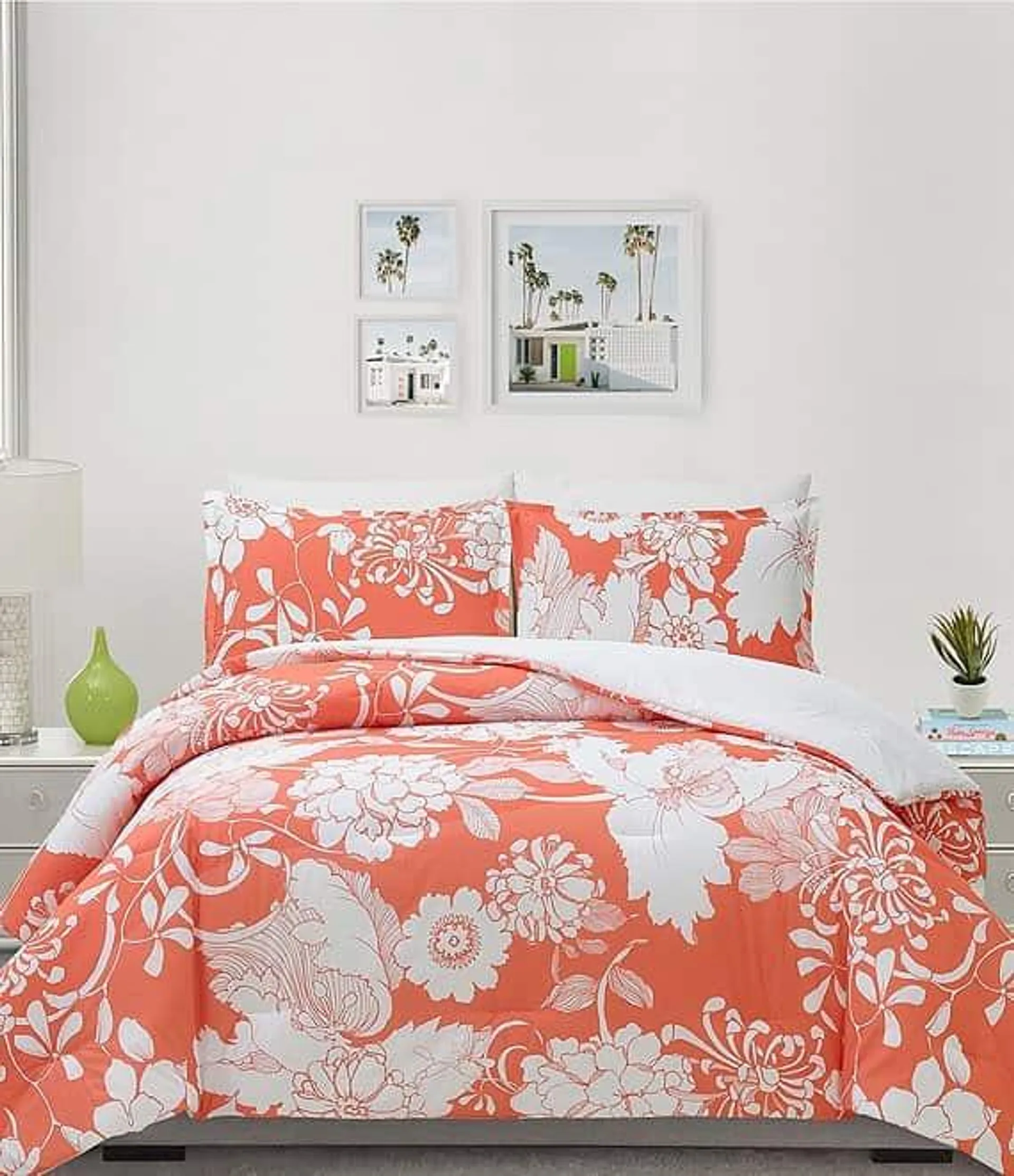 Furusato Oversized Floral Printed Comforter Mini Set