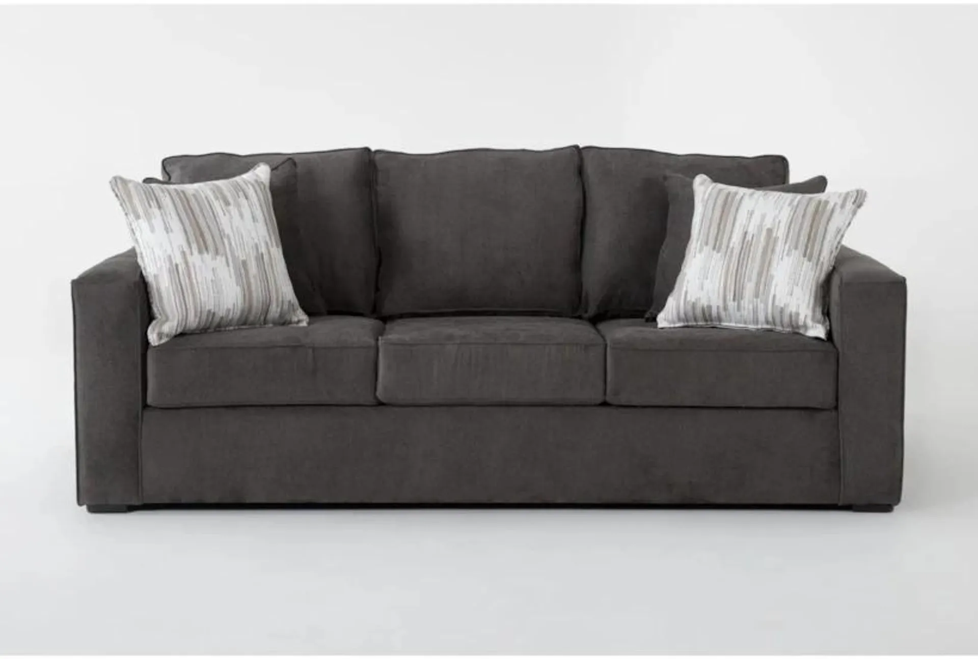 Arturo Charcoal Grey Fabric 86" Sofa