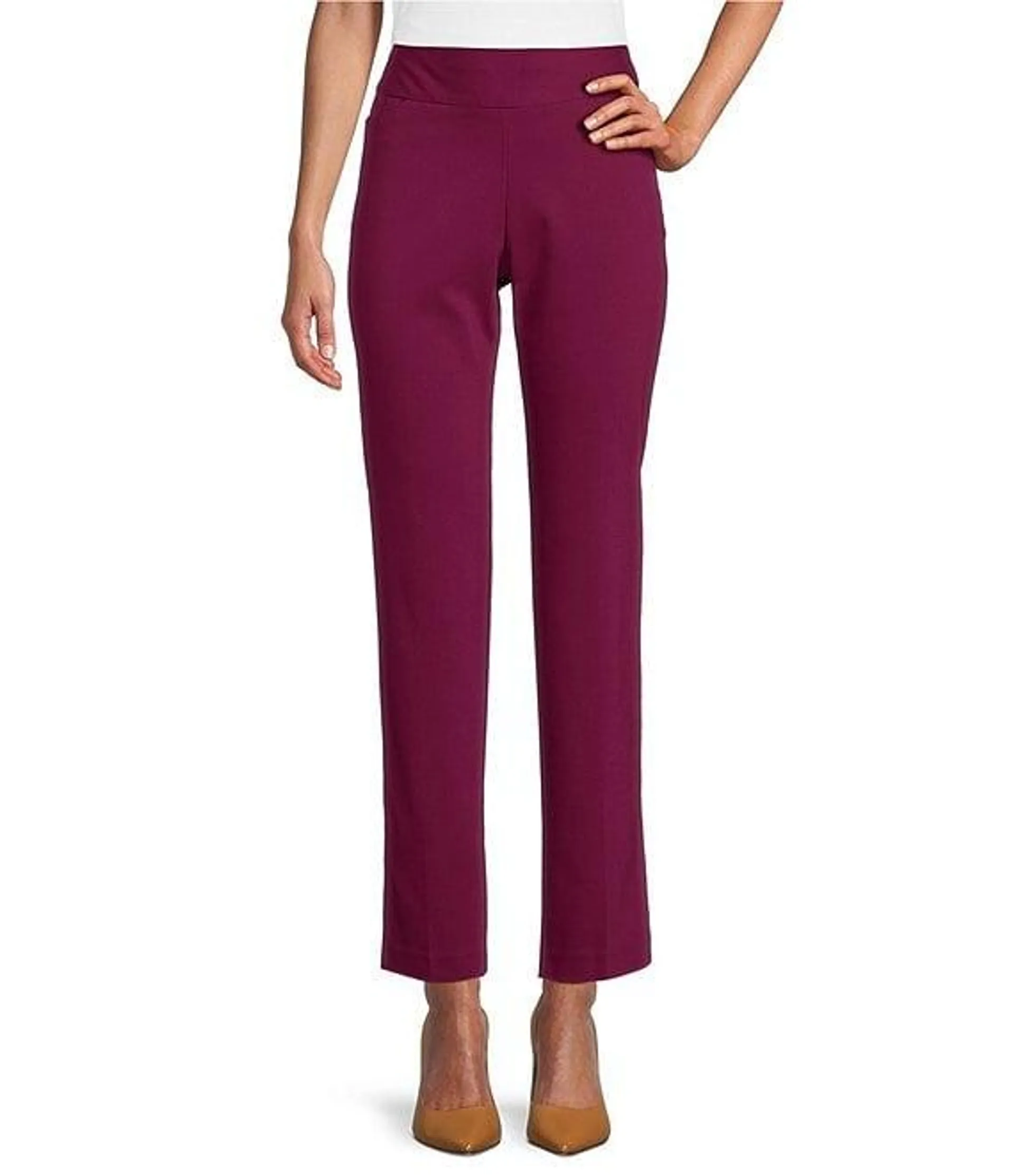 Petite Size the PARK AVE fit Elite Stretch Ankle Straight Pants