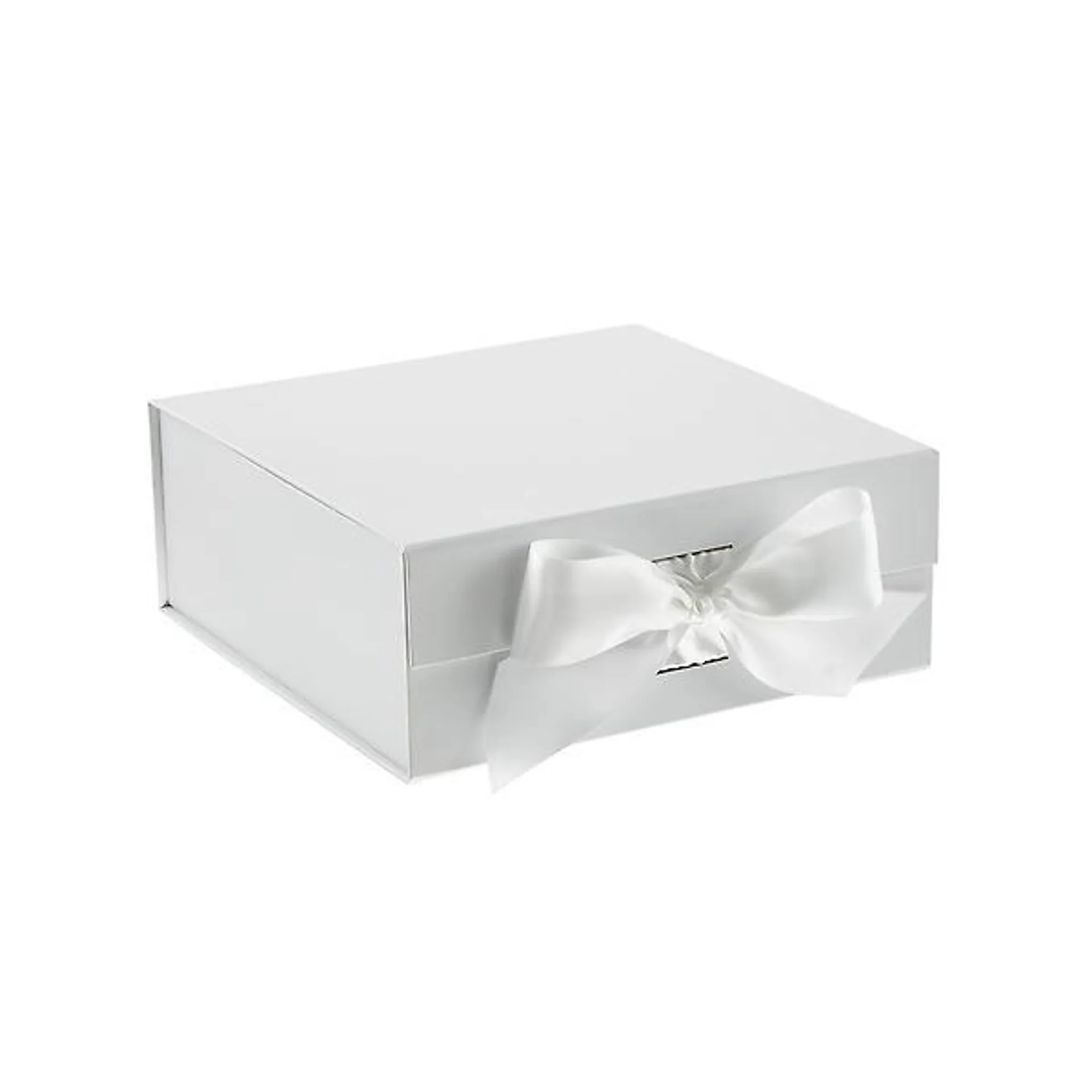 Medium Collapsible Box w/ Bow White