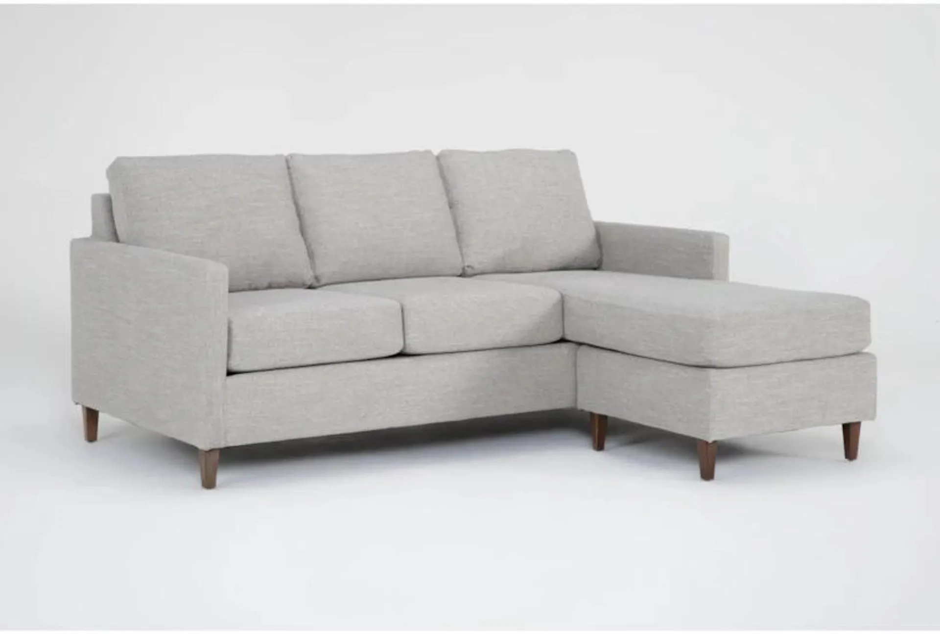 Santana Dove Grey Fabric Modern Sofa with Reversible Chaise