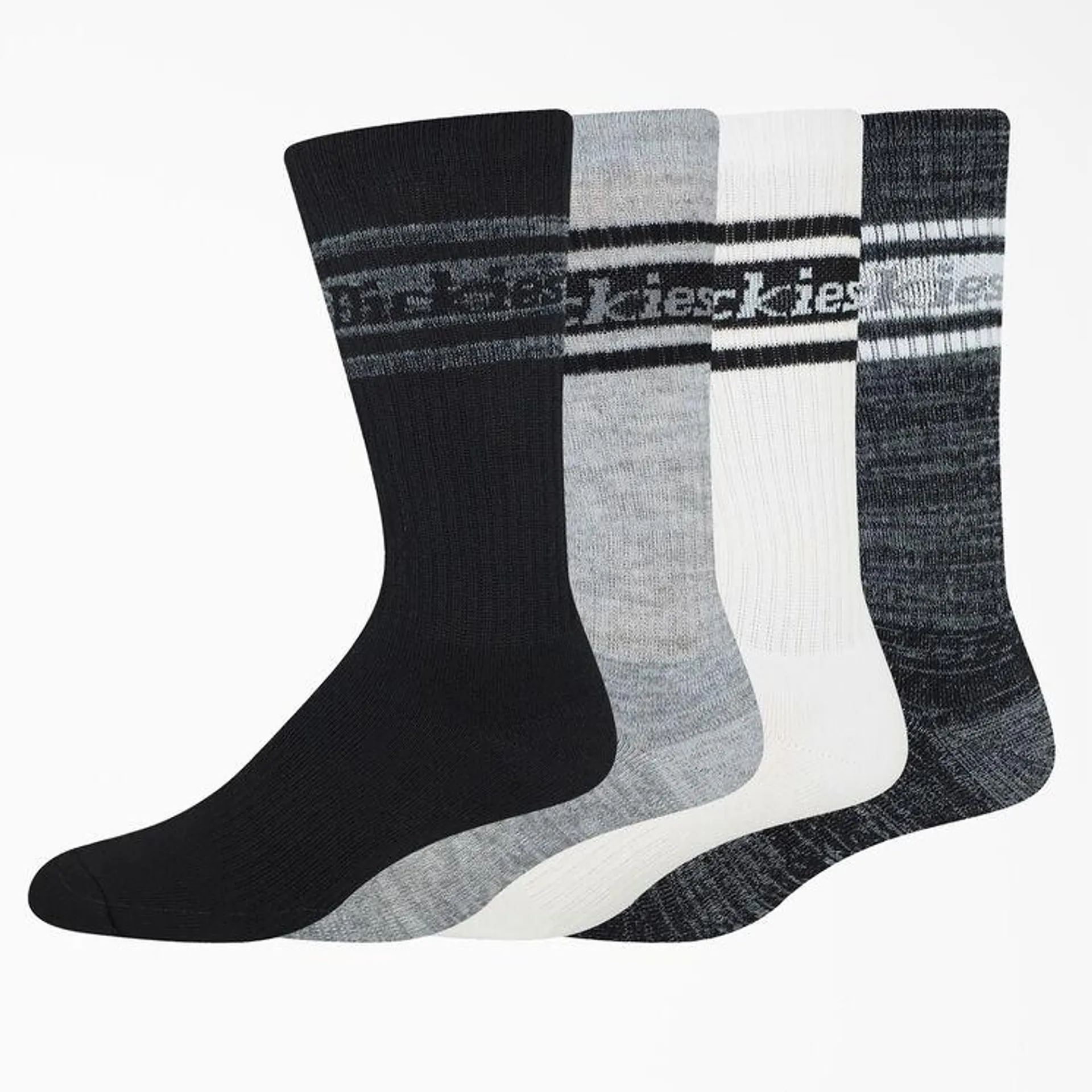 Rugby Stripe Socks, Size 6-12, 4-Pack, Multi/Gray Stripe