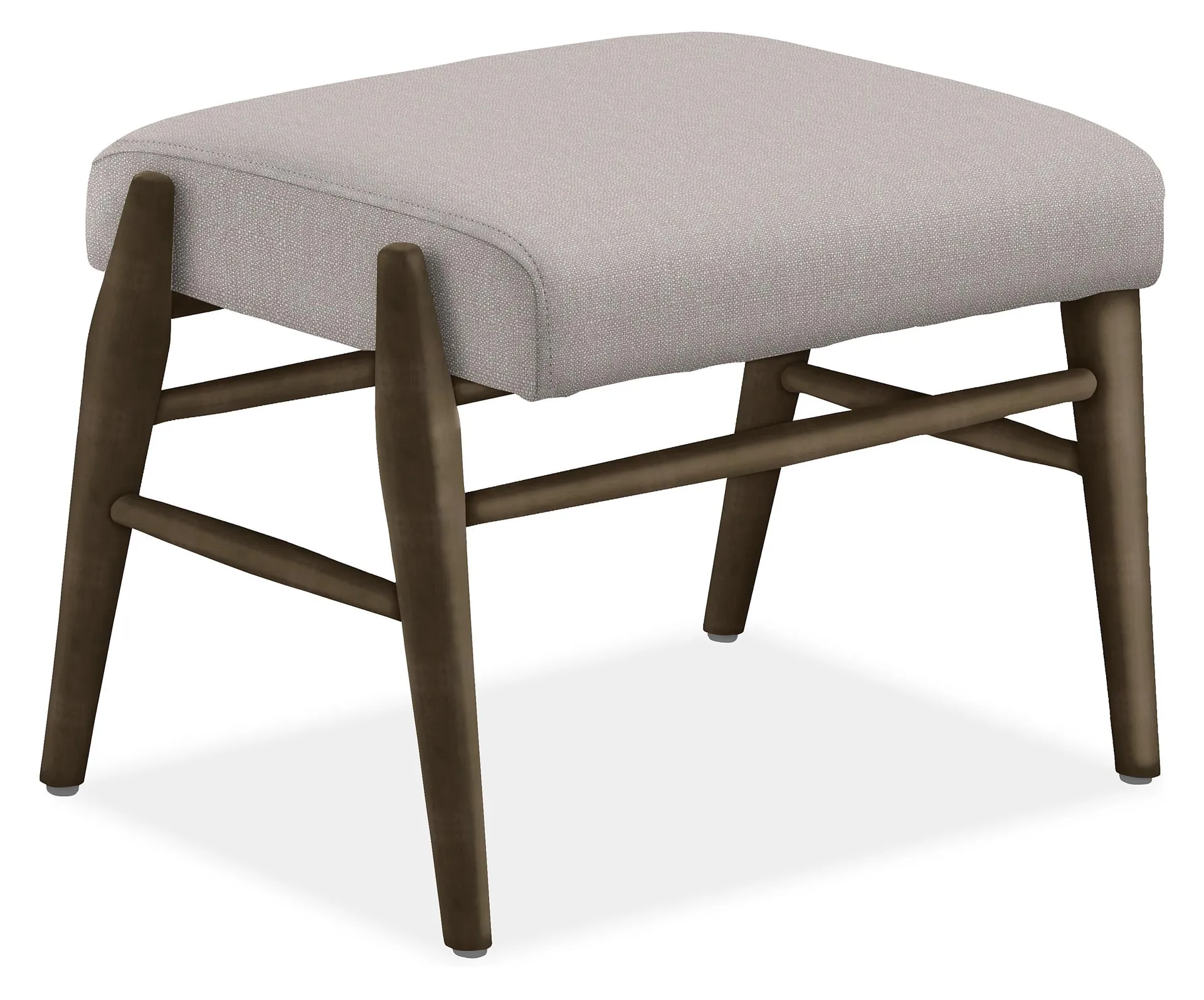 Jonas 22w 15d Ottoman in Hines Grey with Charcoal Frame