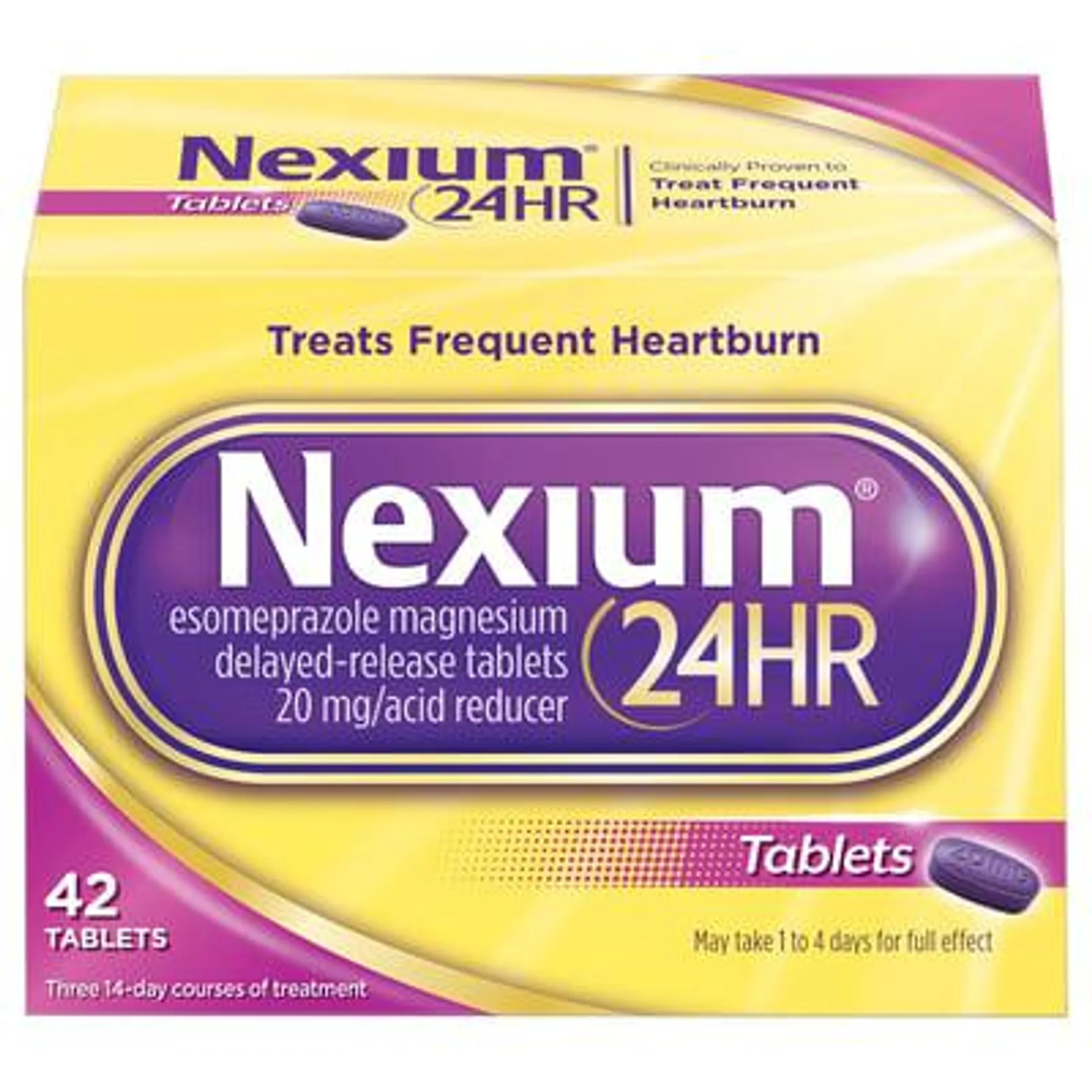 Nexium, Acid Reducer, 24HR, 20 mg, Tablets