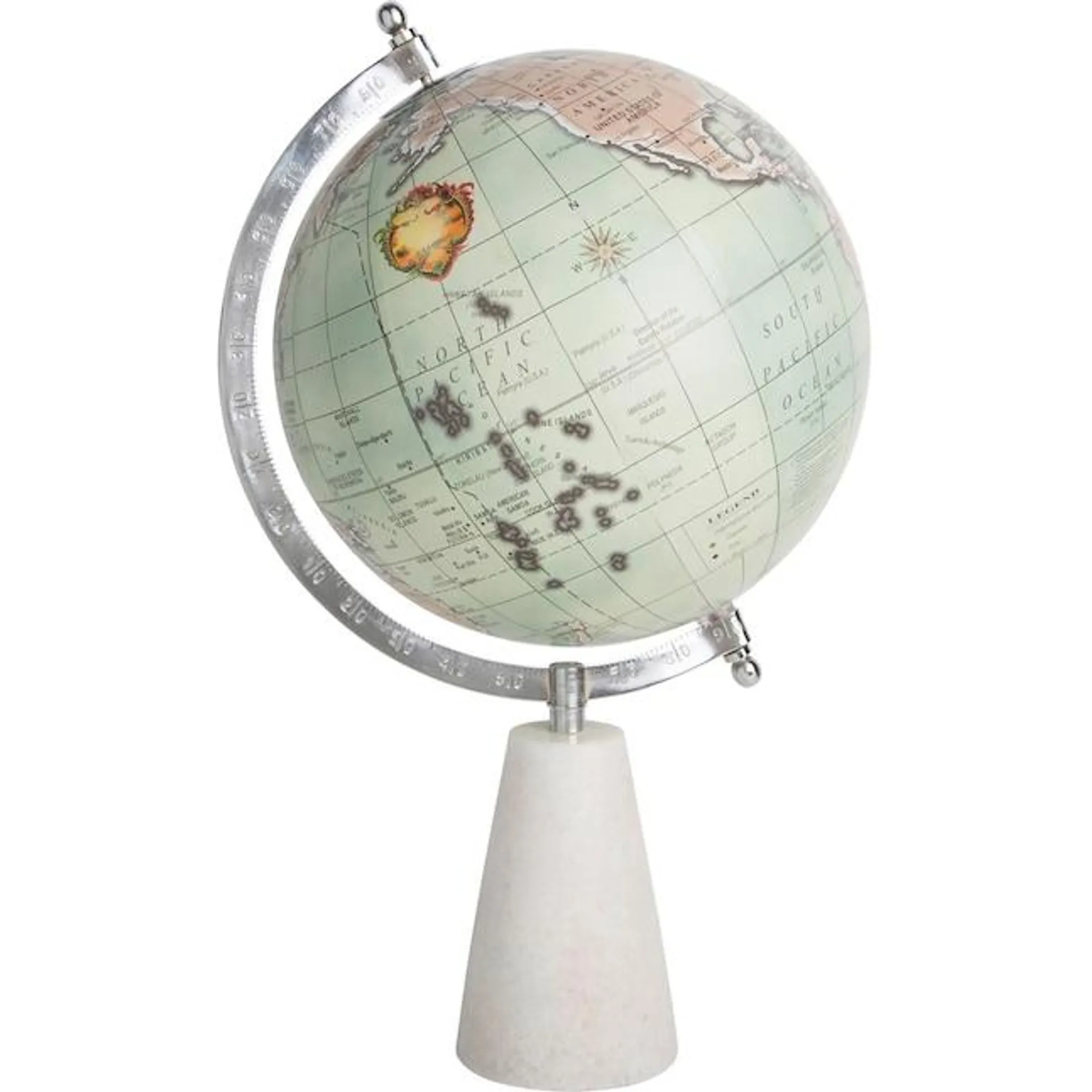 allen + roth White Aluminum/Marble Modern Decorative Globe