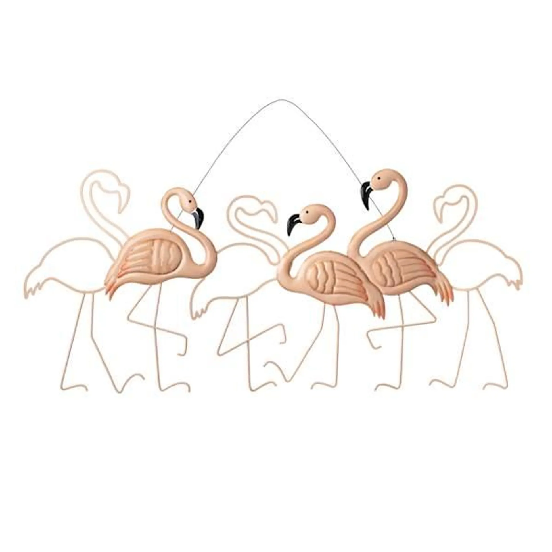 Providence Metal Flamingos Outdoor Wall Decor, 35"