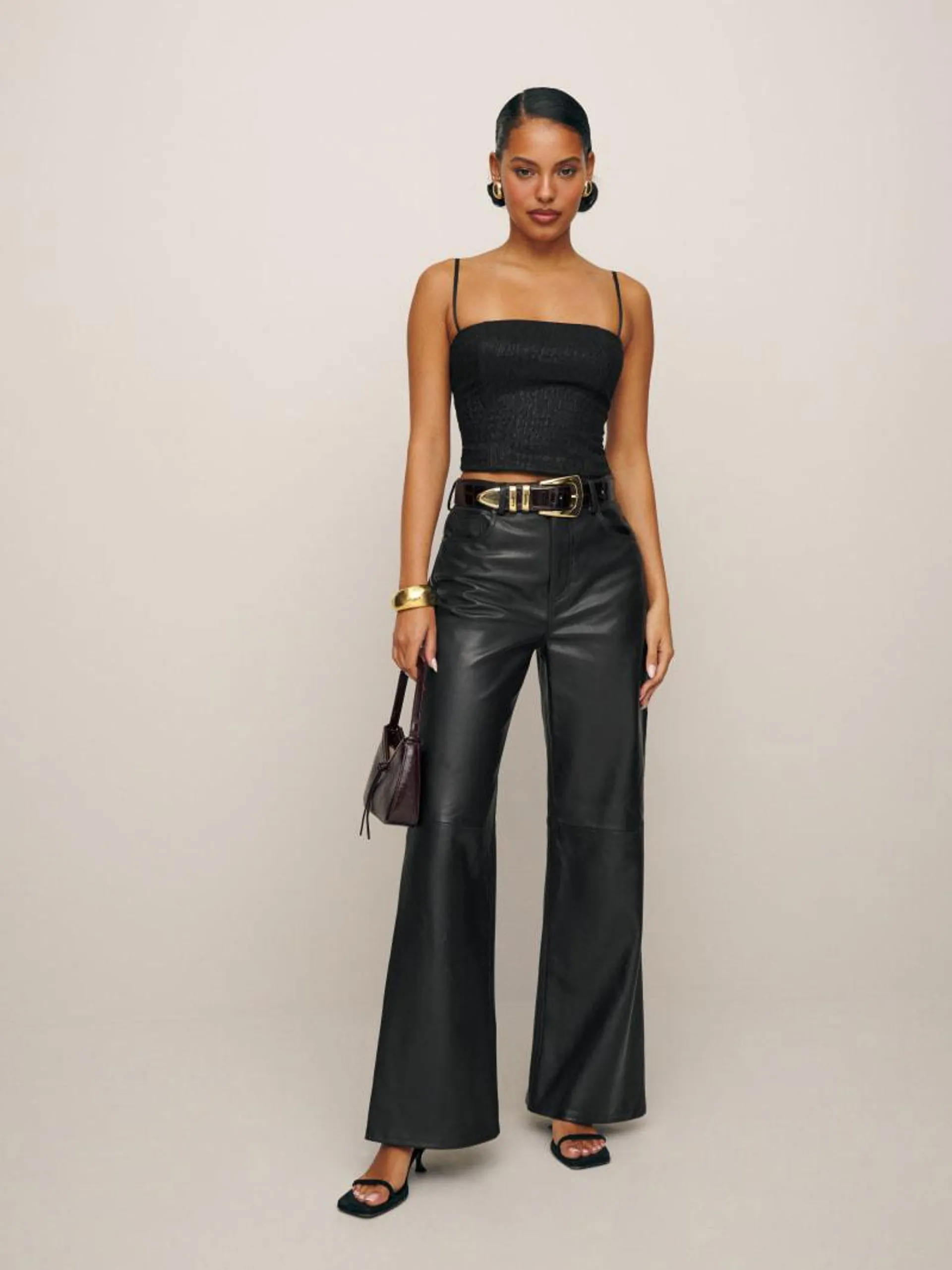 Veda Kennedy Wide Leg Leather Pant