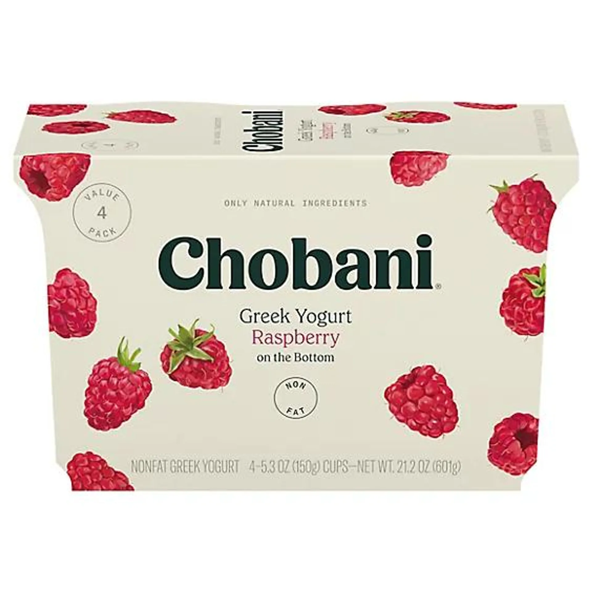 Chobani Yogurt Greek Nonfat Fruit On The Bottom Raspberry - 4-5.3 Oz