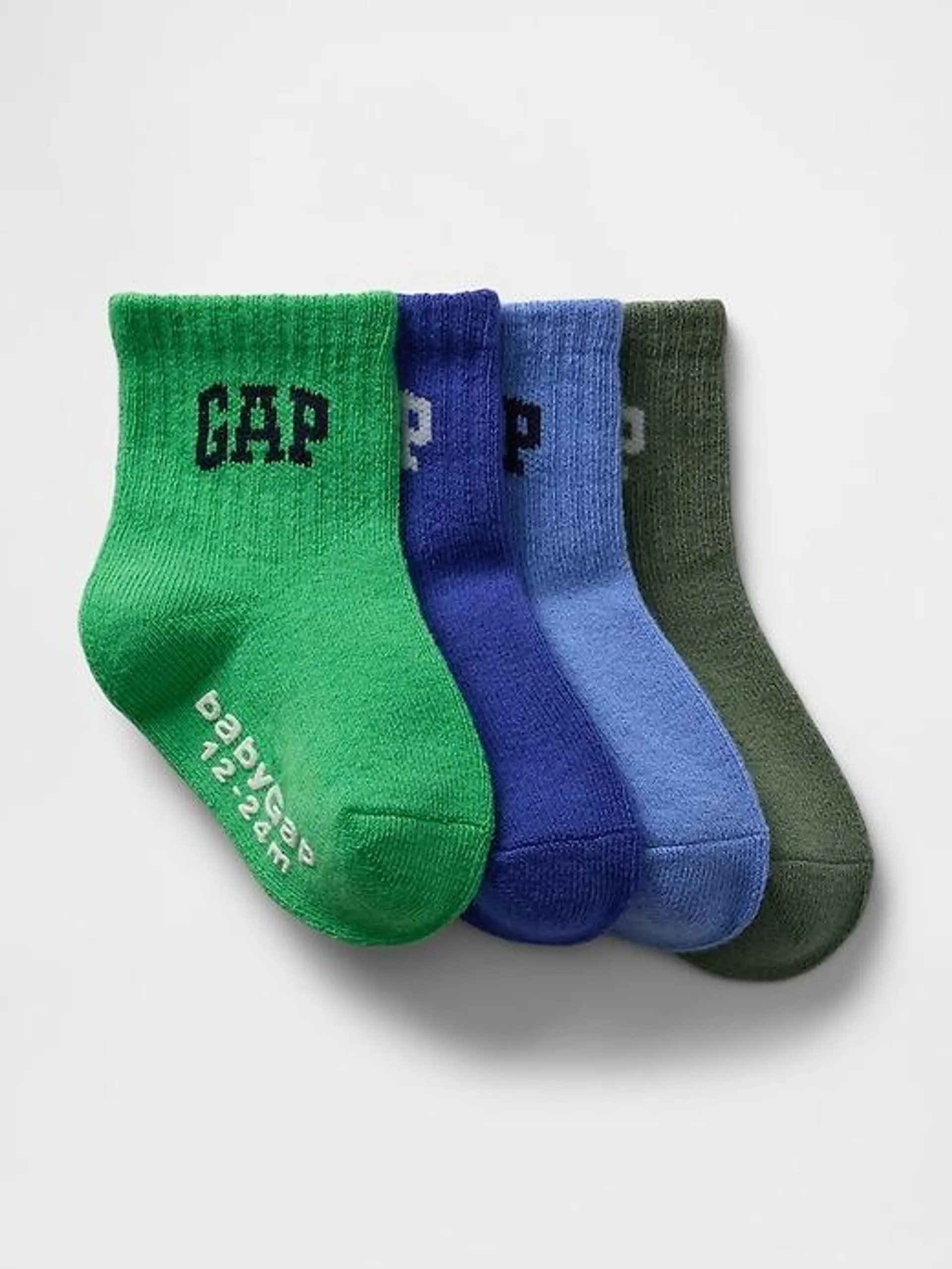 Baby & Toddler Logo Quarter Crew Socks (4-Pack)