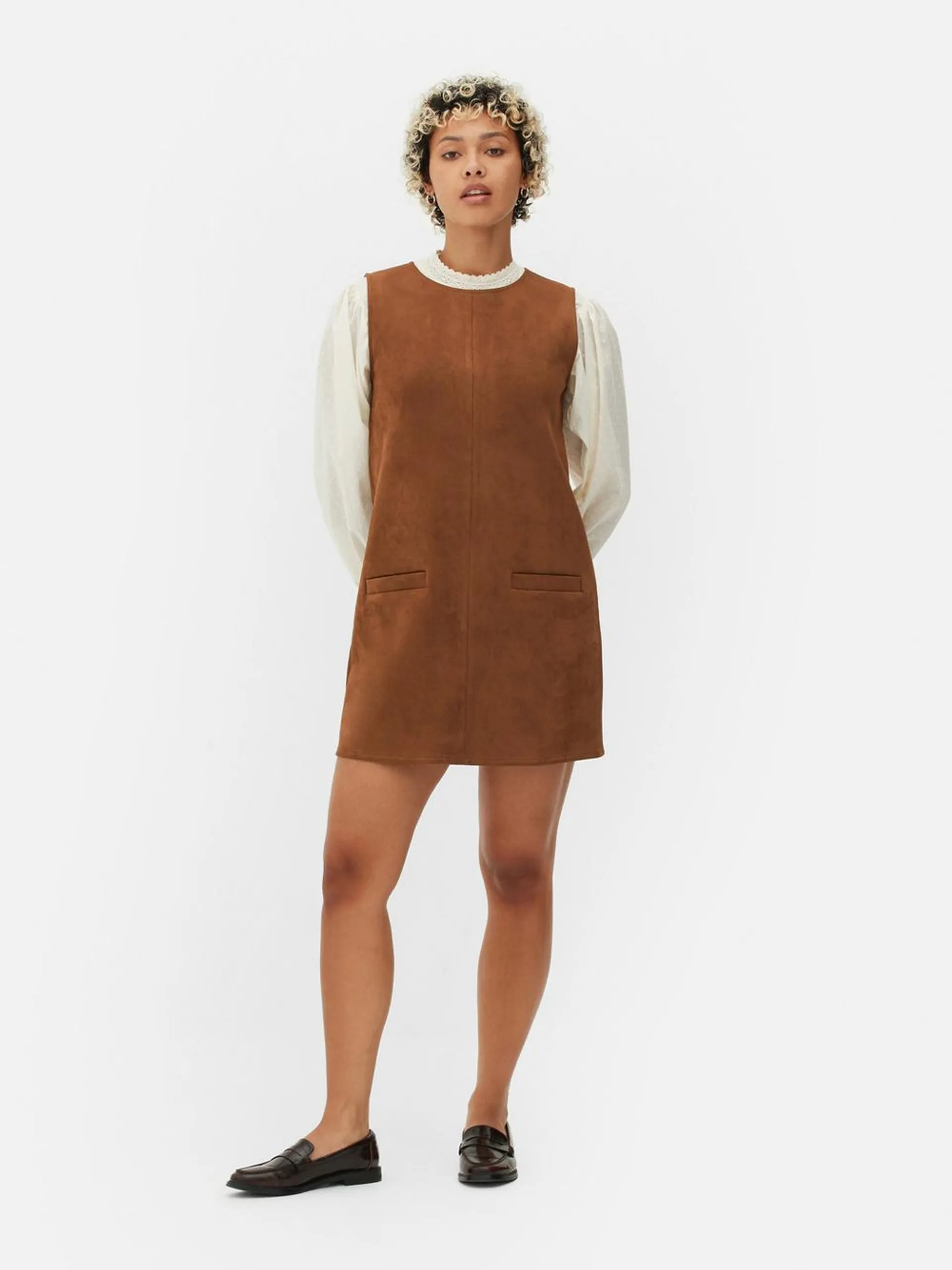 Suede Jumper Dress