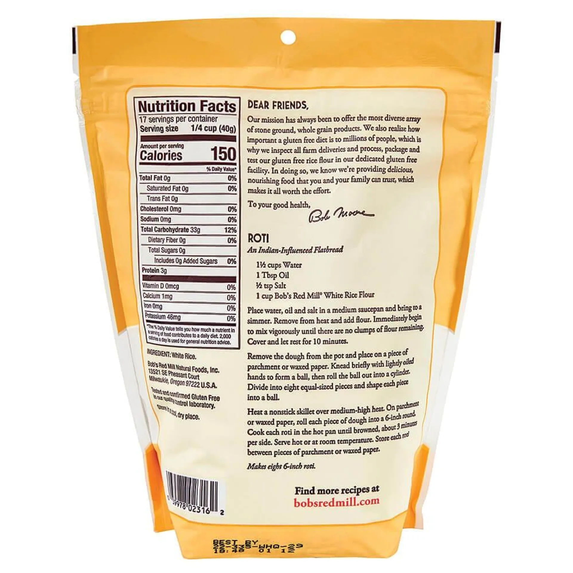 Bob’s Red Mill Stone Ground White Rice Flour, 24 oz