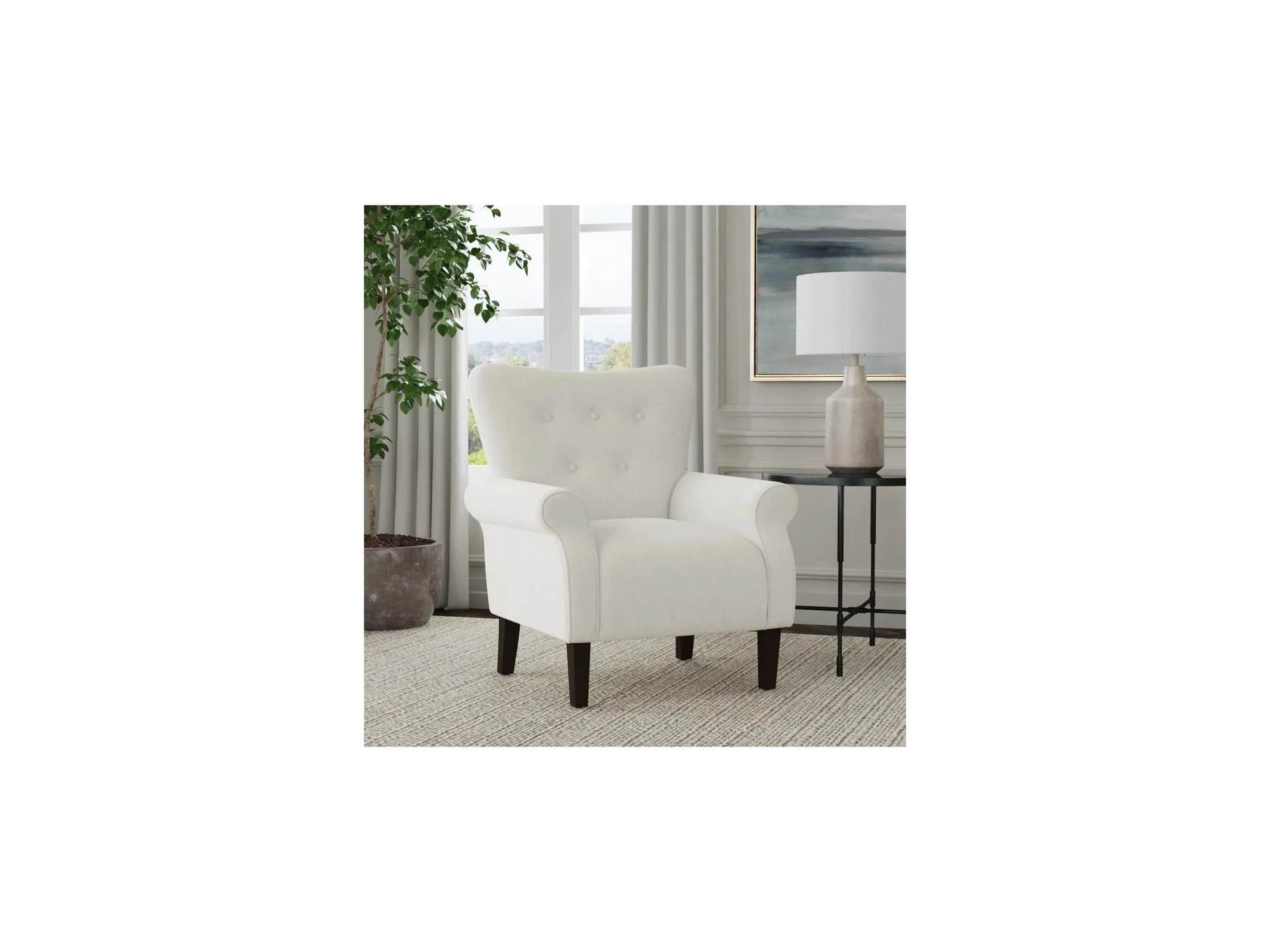 HomePop Rolled Arm Accent Chair