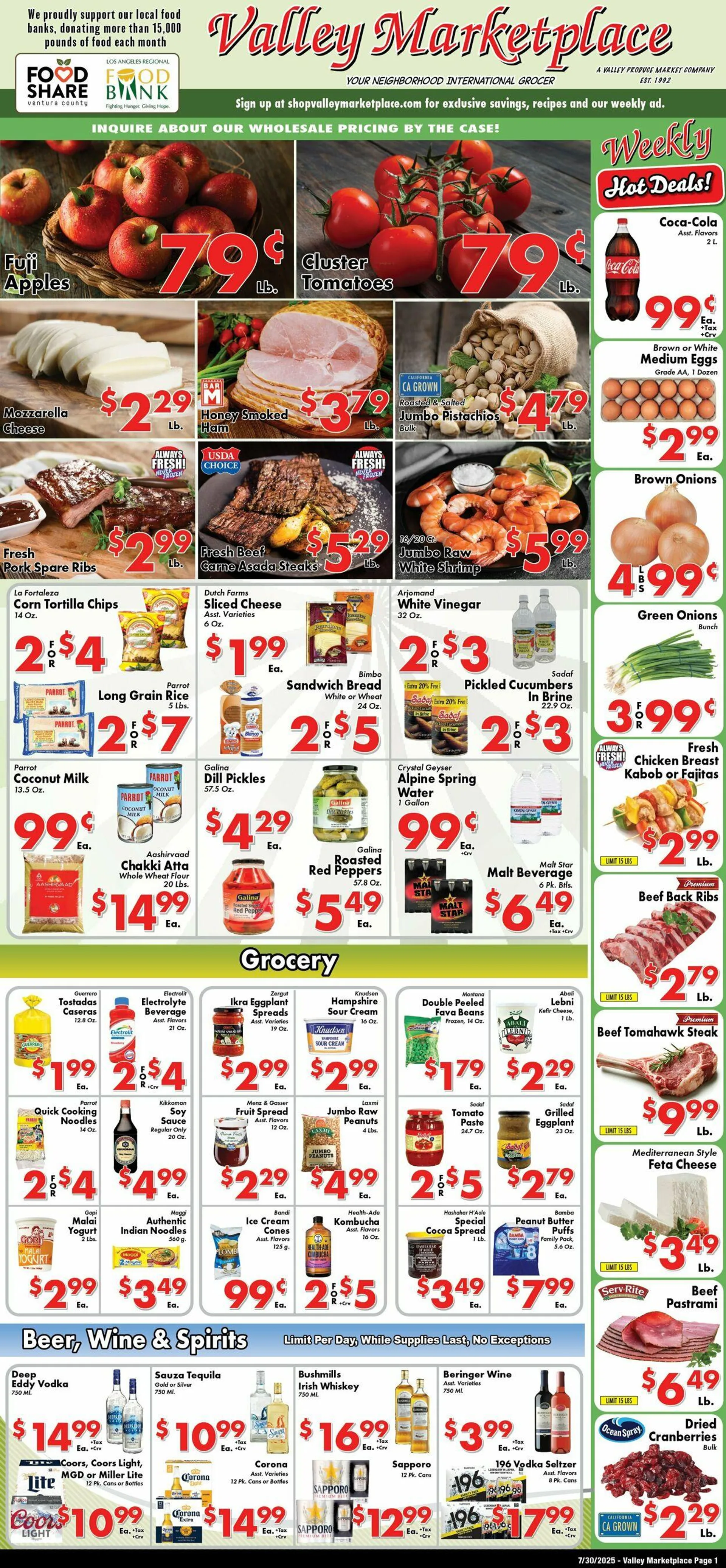 Weekly ad Valley Marketplace from July 30 to July 30 2025 - Page 1