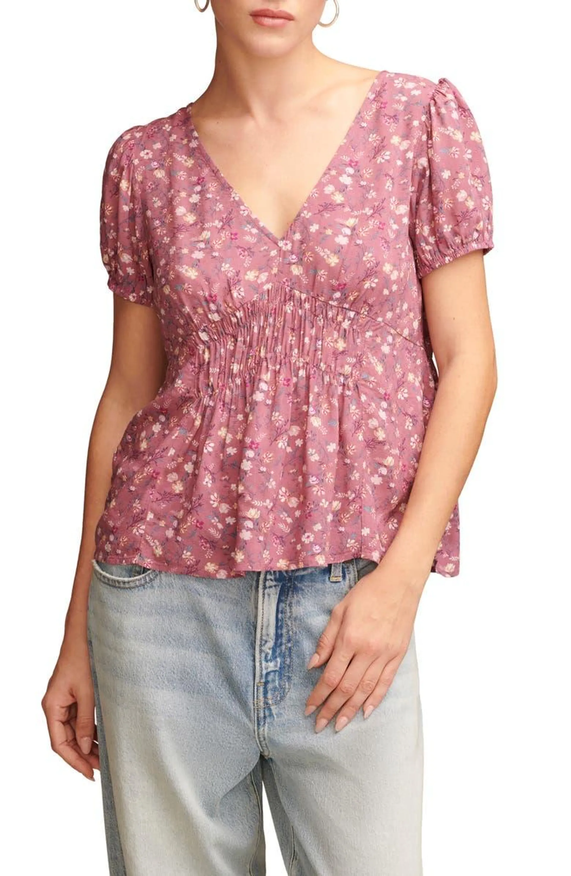 Floral Print Short Sleeve Top