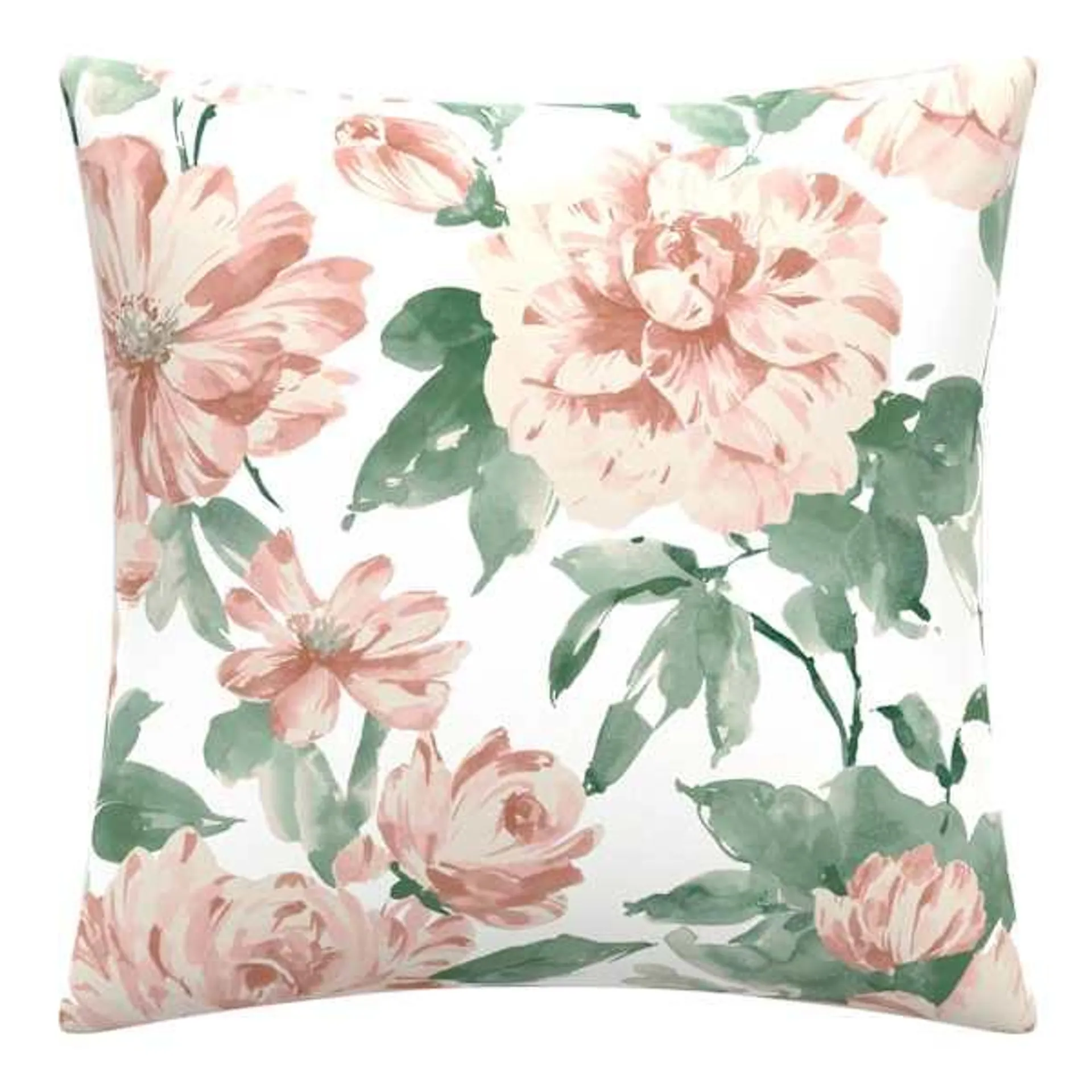 Providence Blush Floral Square Outdoor Throw Pillow, 16"