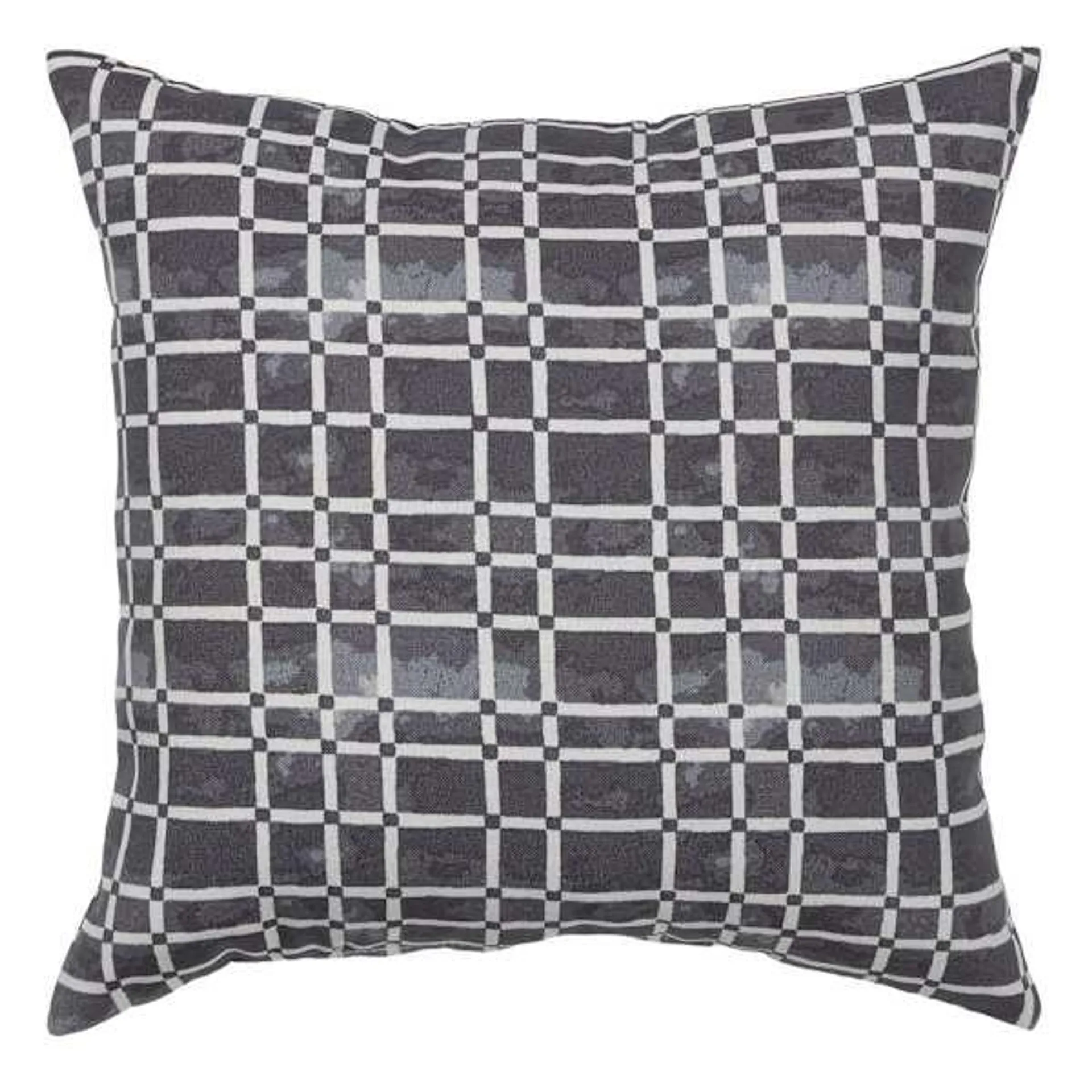 Crosby St. Black Grid Square Outdoor Throw Pillow, 16"