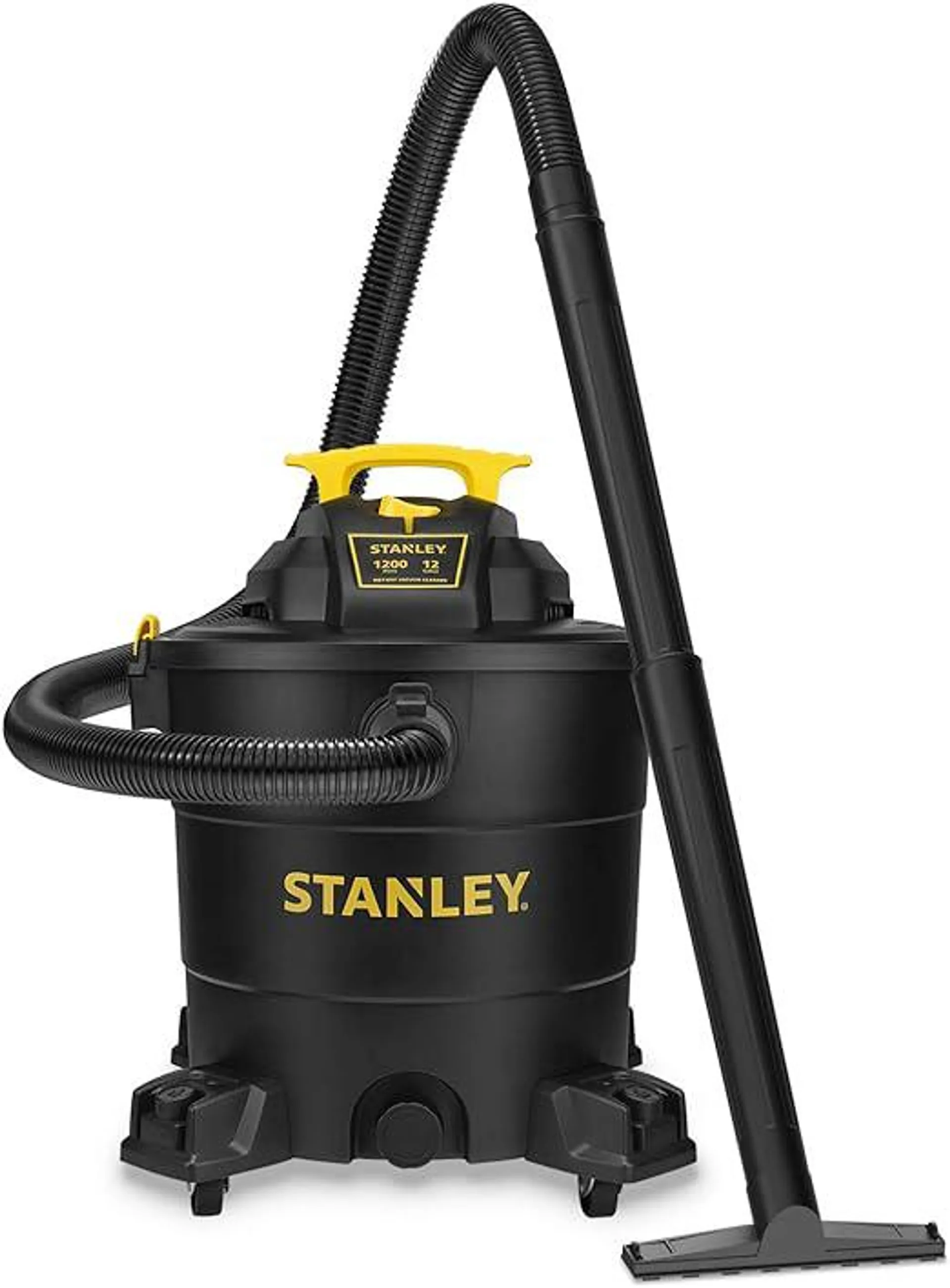 Stanley 12 Gallon 5.5 Peak HP Wet/Dry Vacuum, 3 in 1 Shop Vacuum Blower,1-7/8"x6 Hose, Range for Garage, Carpet Clean, Workshop with Vacuum Attachments-SL18199P,Black